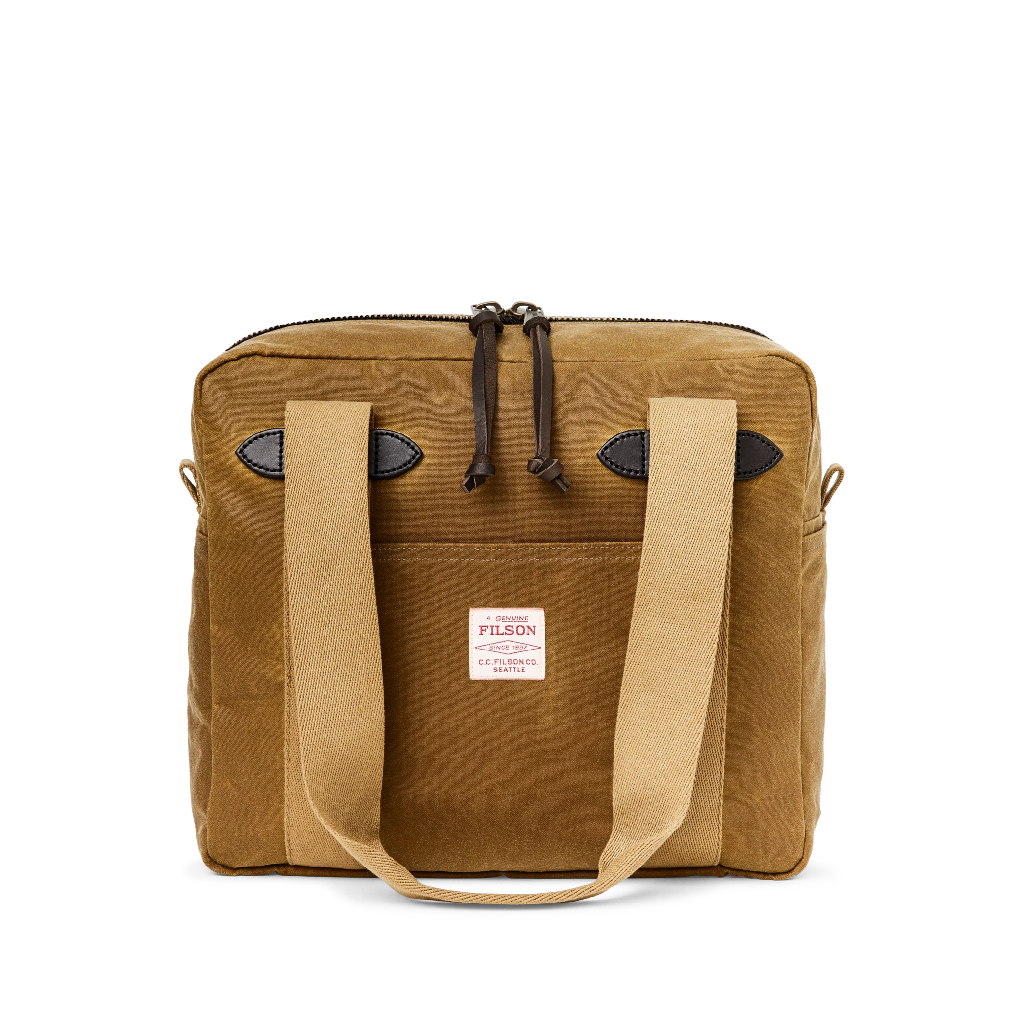 Tin Cloth Zipper Tote Bag - Dark Tan