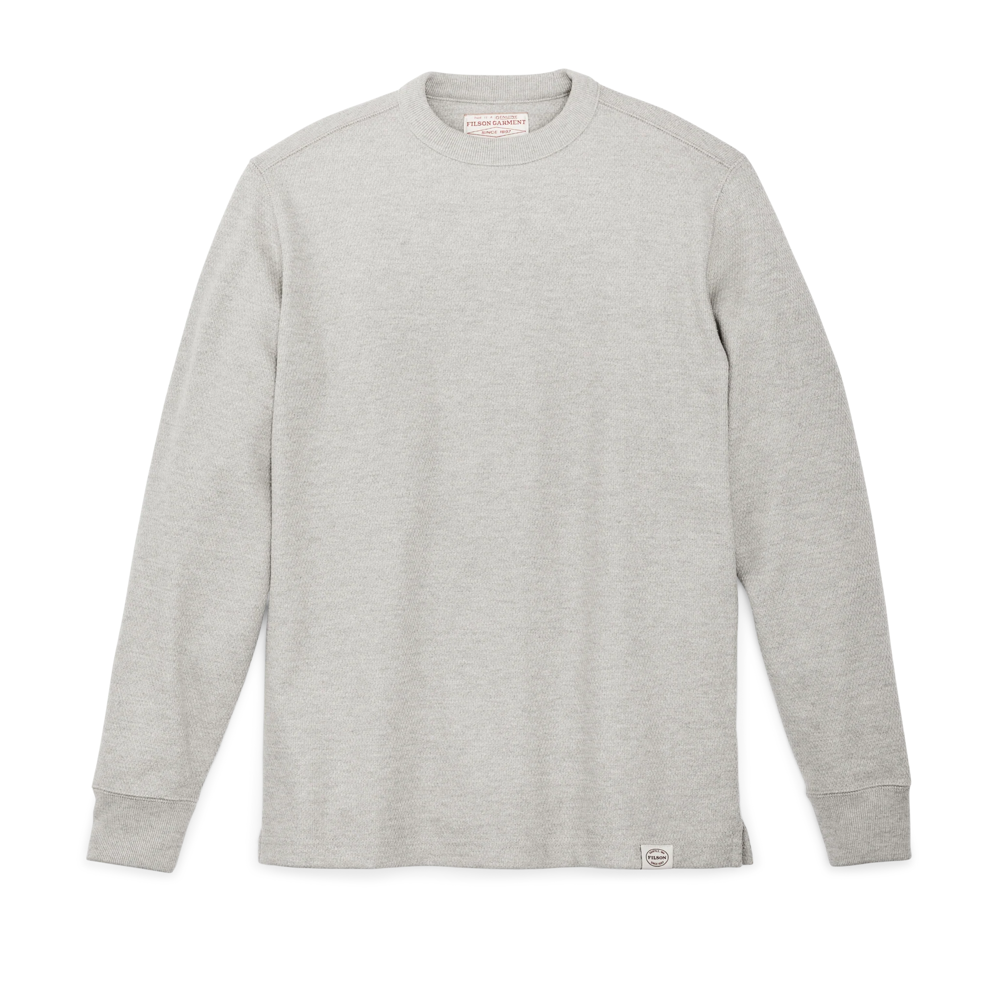 Waffle Knit Thermal Crewneck - Light Heather Gray