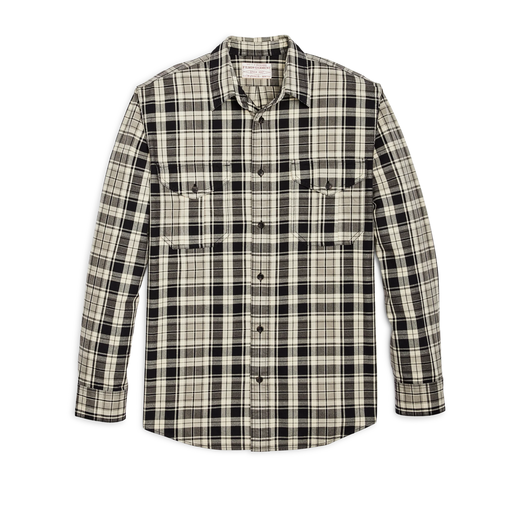 Lightweight Alaskan Guide Shirt - Cream / Black / Gray Plaid