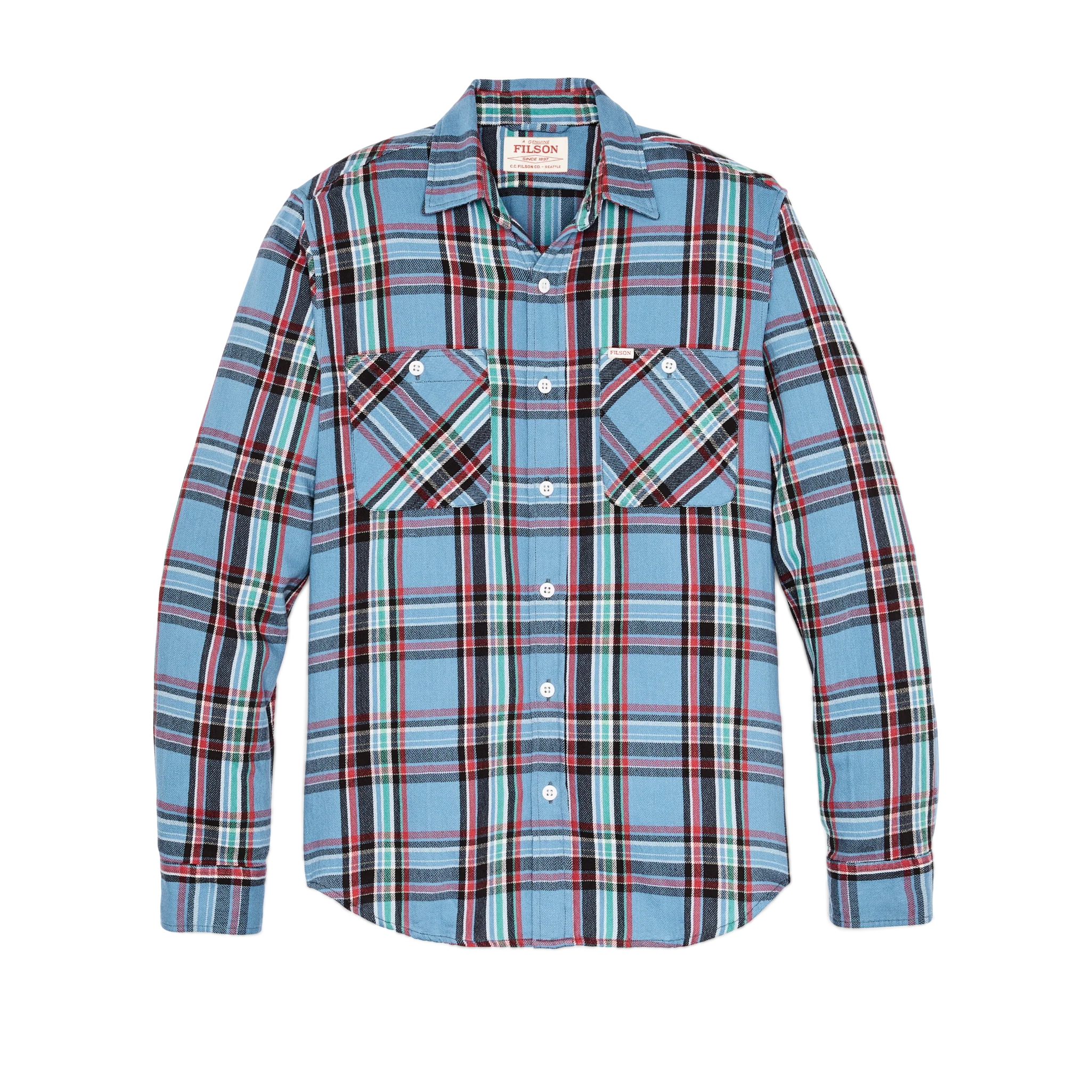 The Rangeland Flannel Shirt - Light Blue / Red Plaid