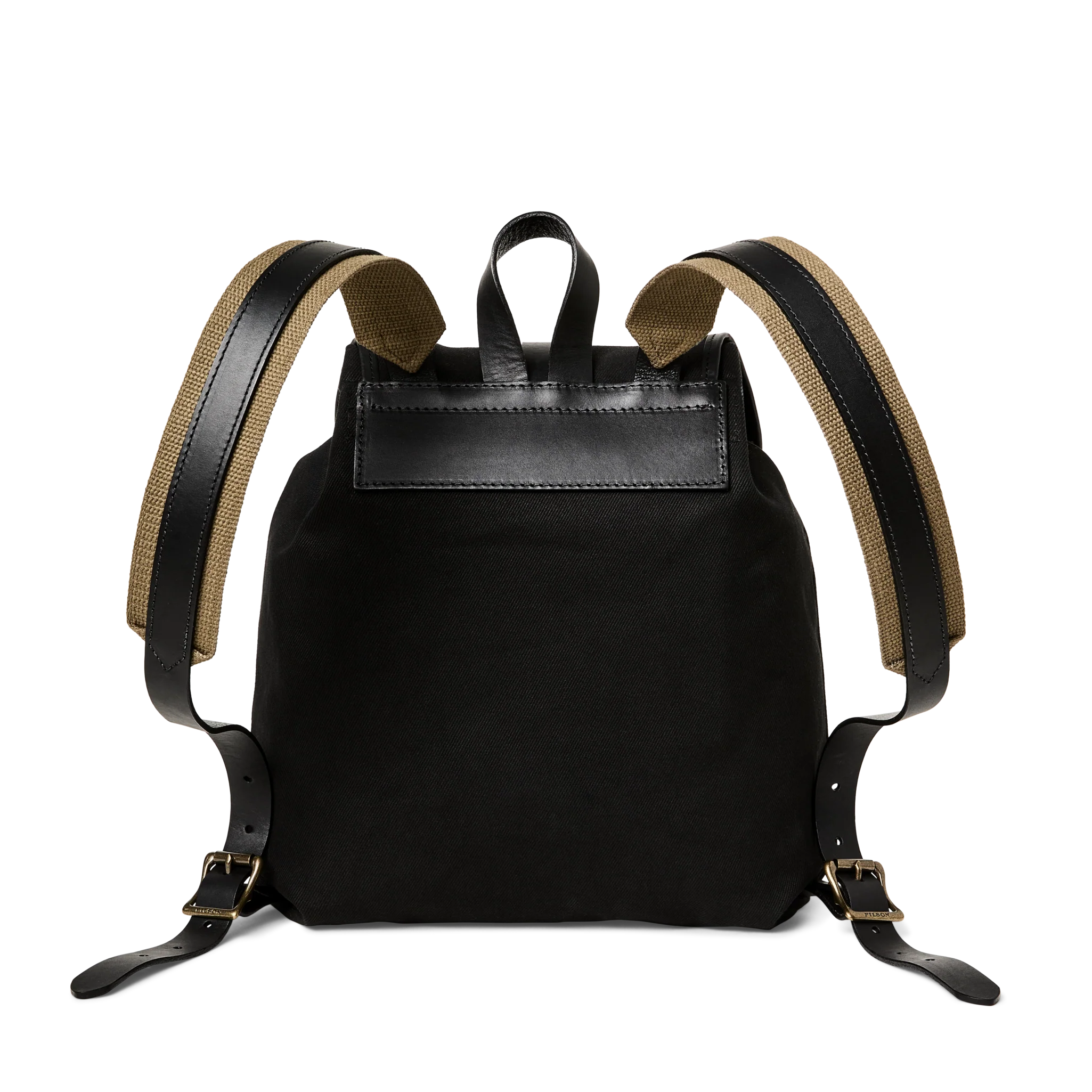 Rugged Twill Drawstring Backpack - Black