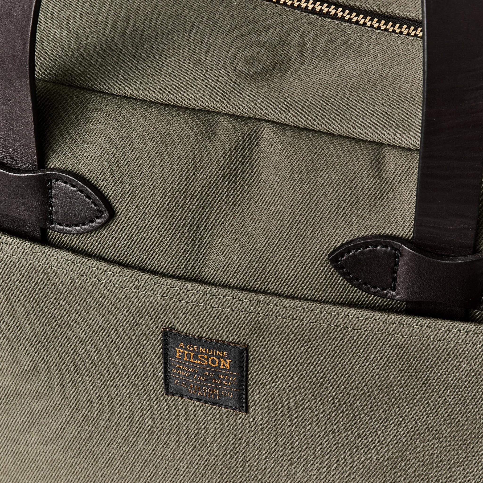 Rugged Twill Zipper Tote Bag - Otter Green