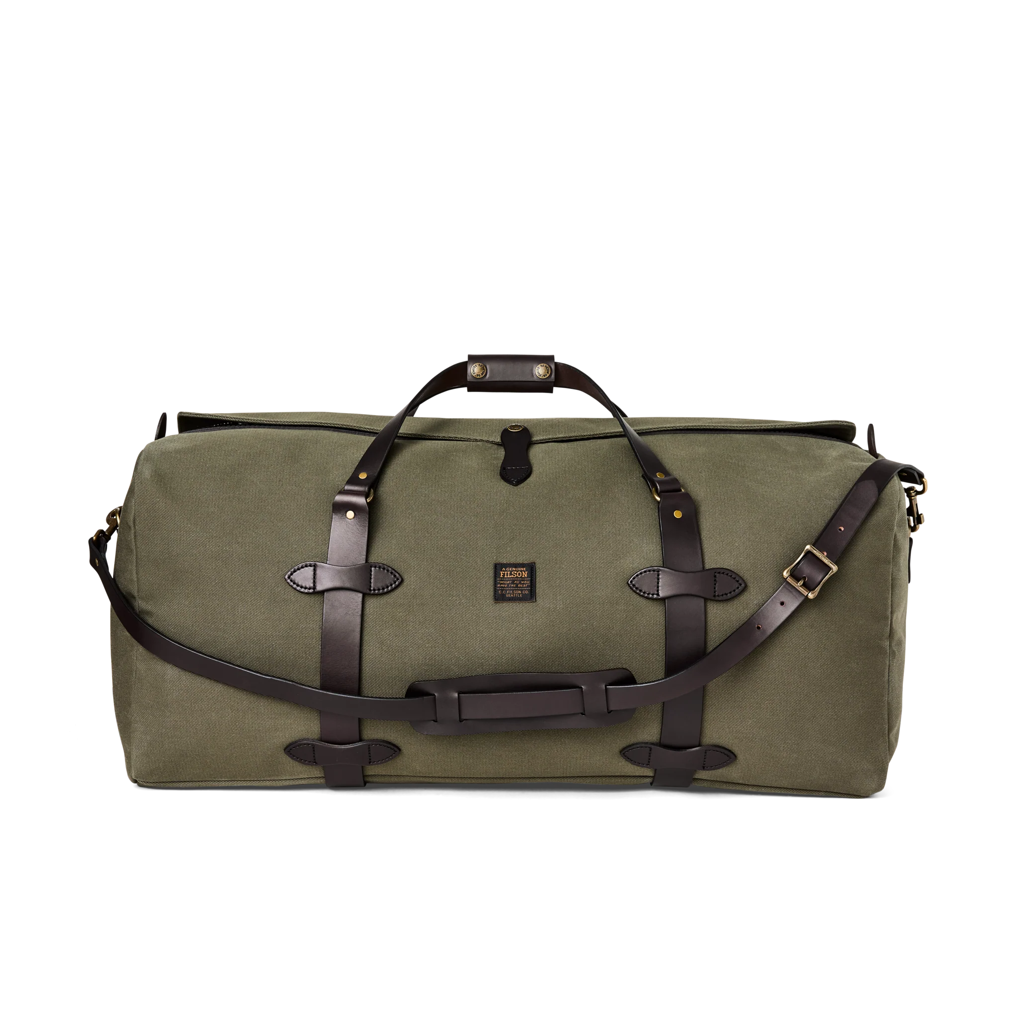 Large Rugged Twill Duffle Bag - Otter Green