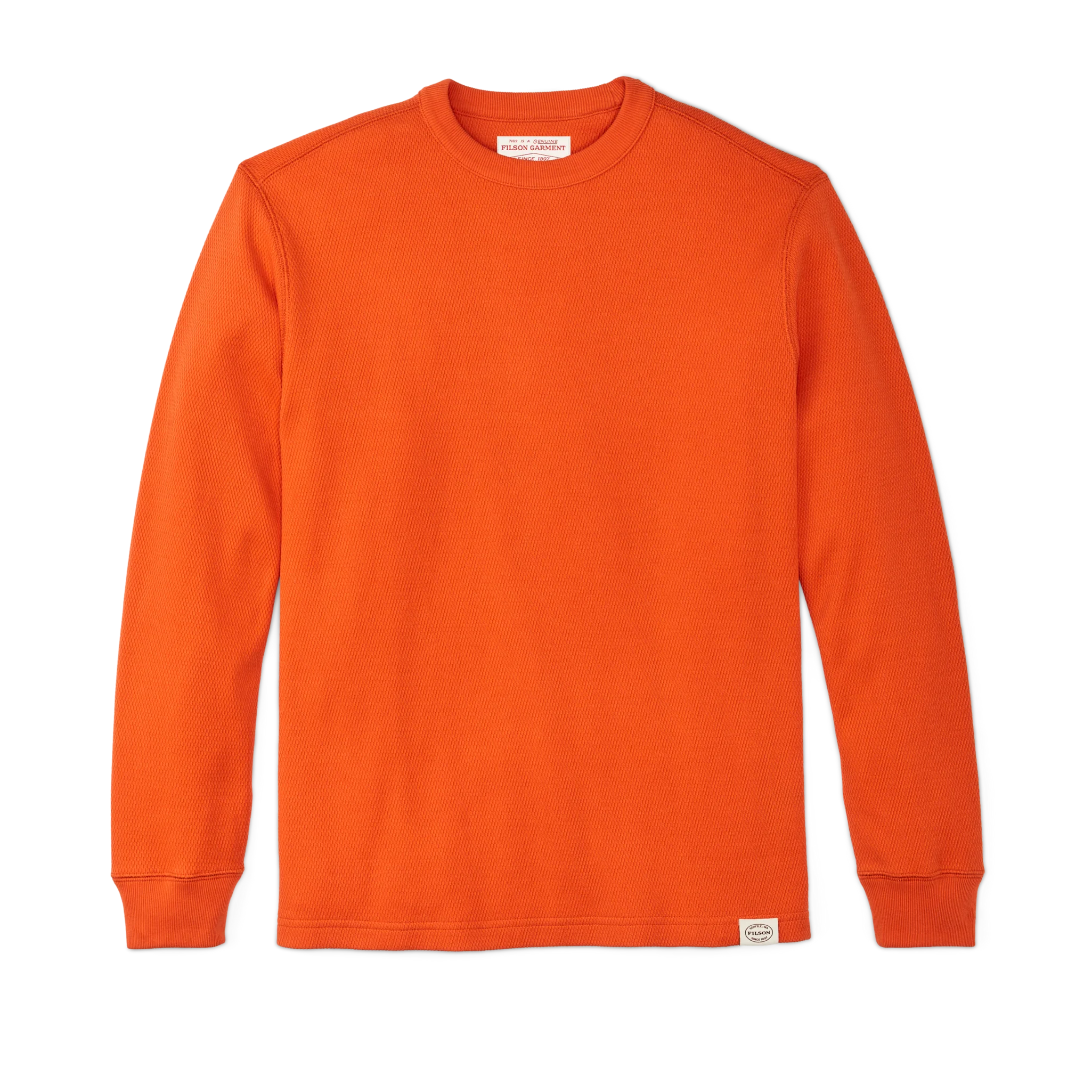 Waffle Knit Thermal Crewneck - Flame