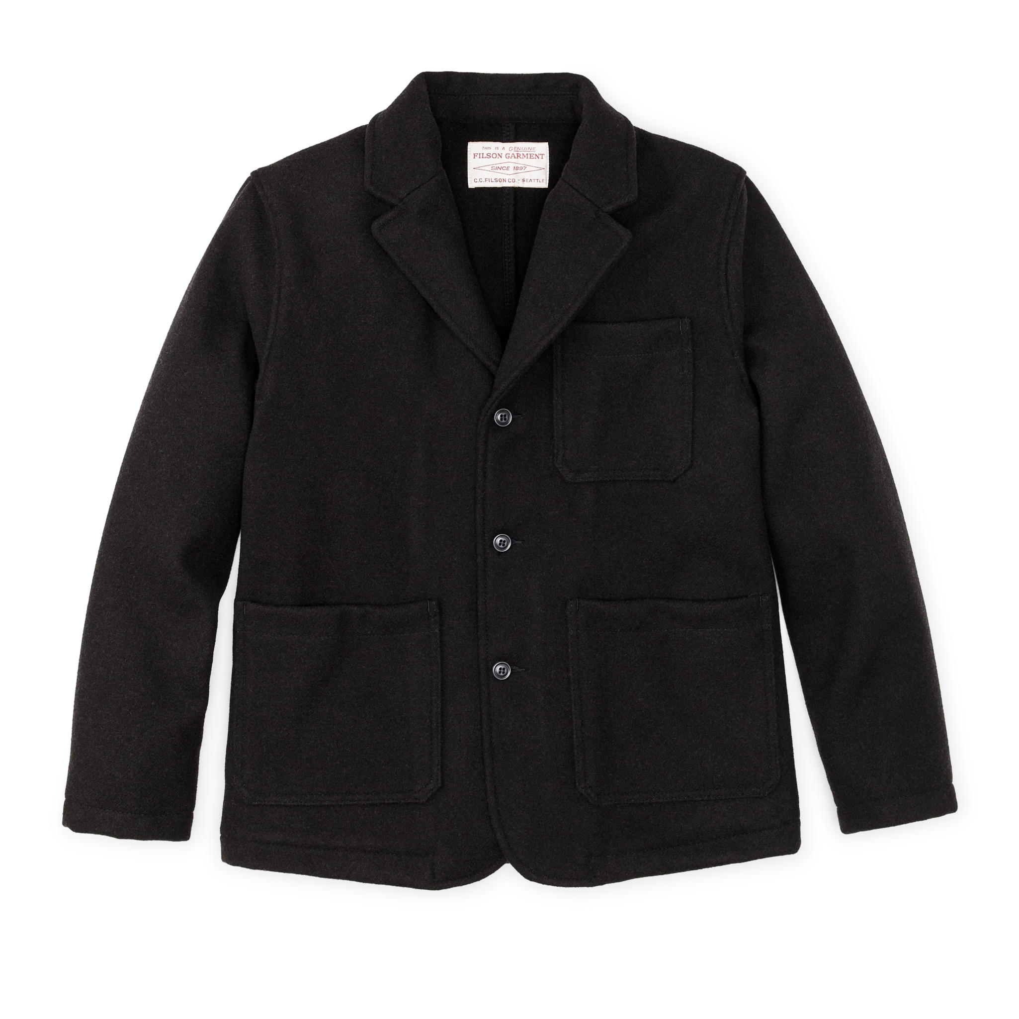 Mackinaw Wool Blazer - Brown Black Twill