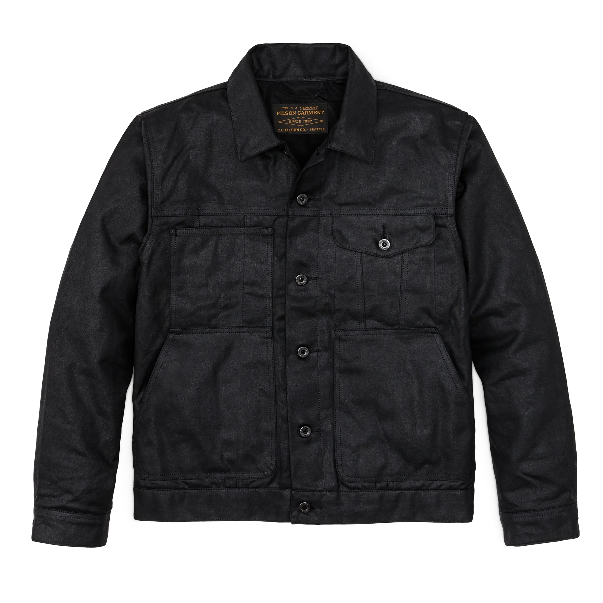 Tin Cloth Short Lined Cruiser Jacket - Black