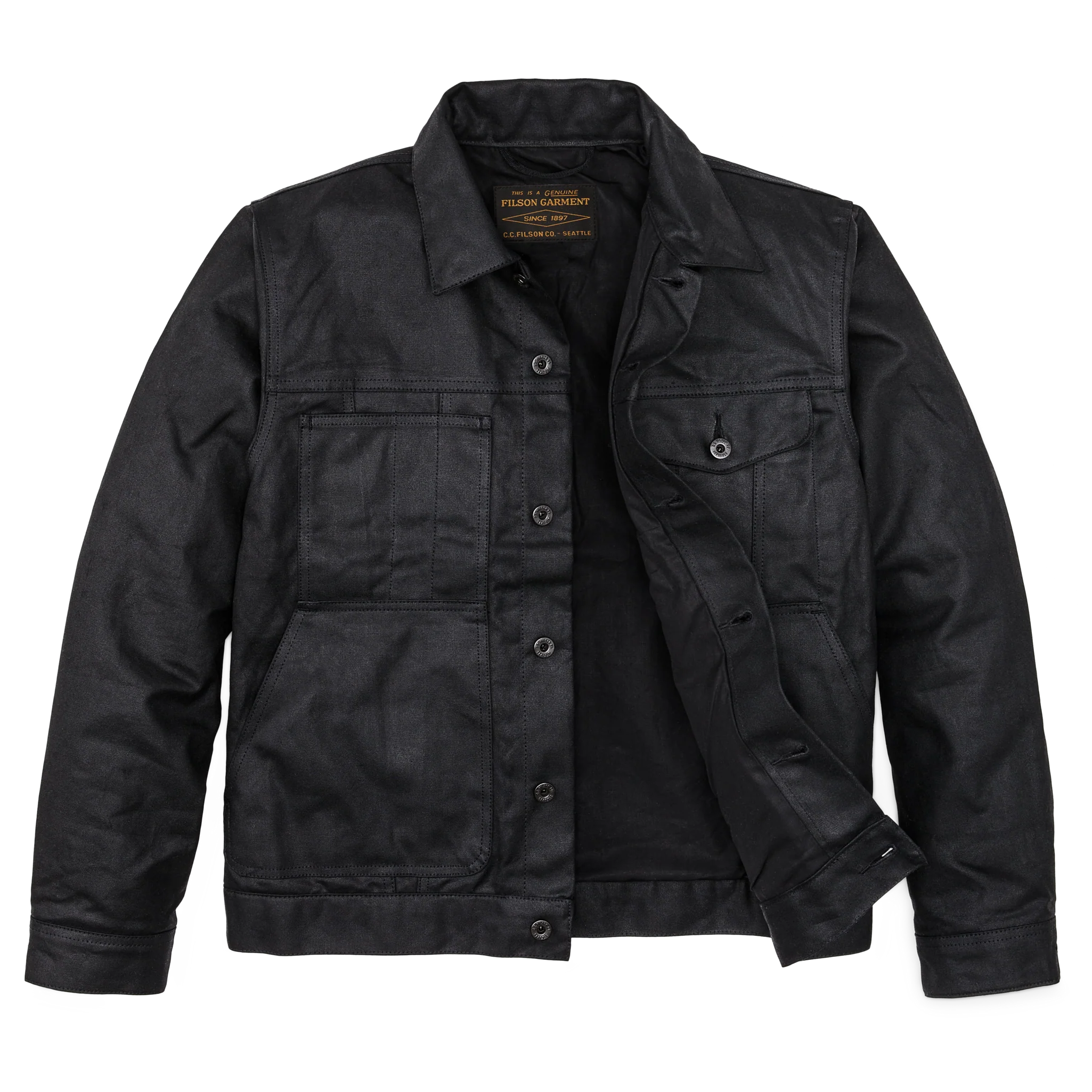 Tin Cloth Short Lined Cruiser Jacket - Black