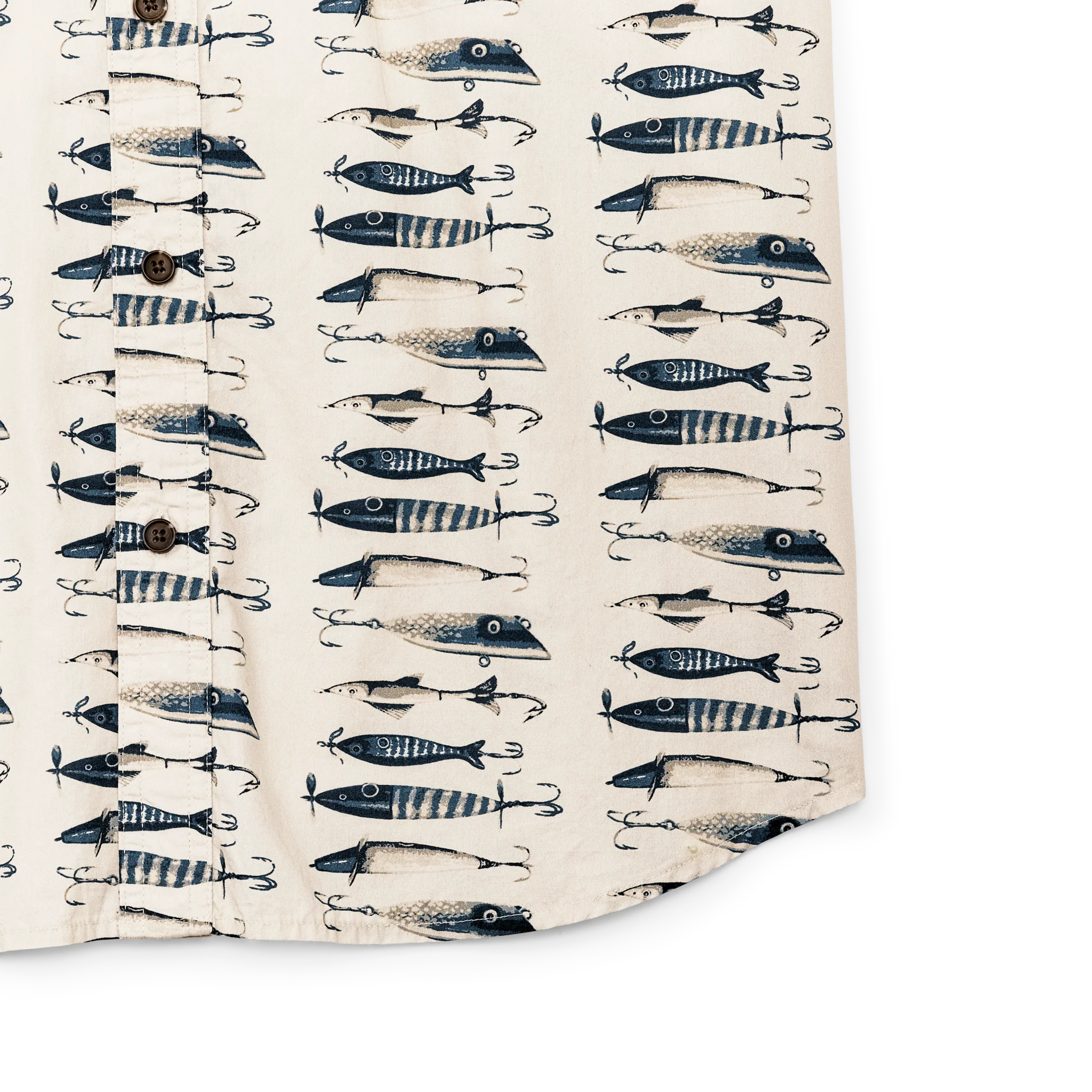 Filson's Washed Short Sleeve Feather Cloth Shirt - Natural / Lures