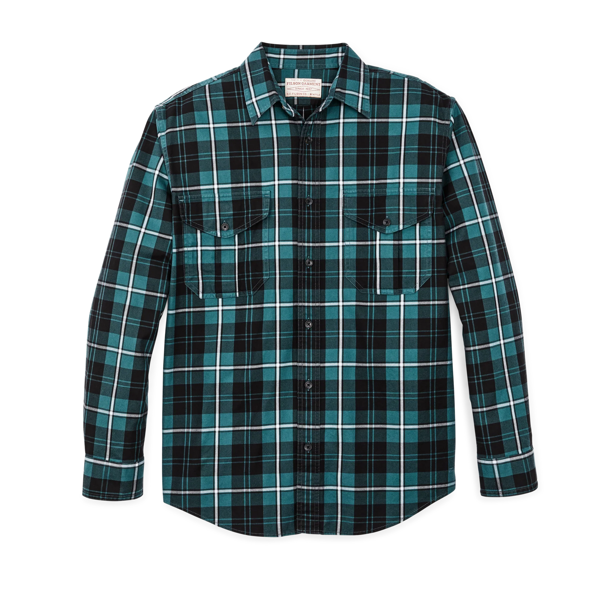 Lightweight Alaskan Guide Shirt - Petrol / Black / White Plaid