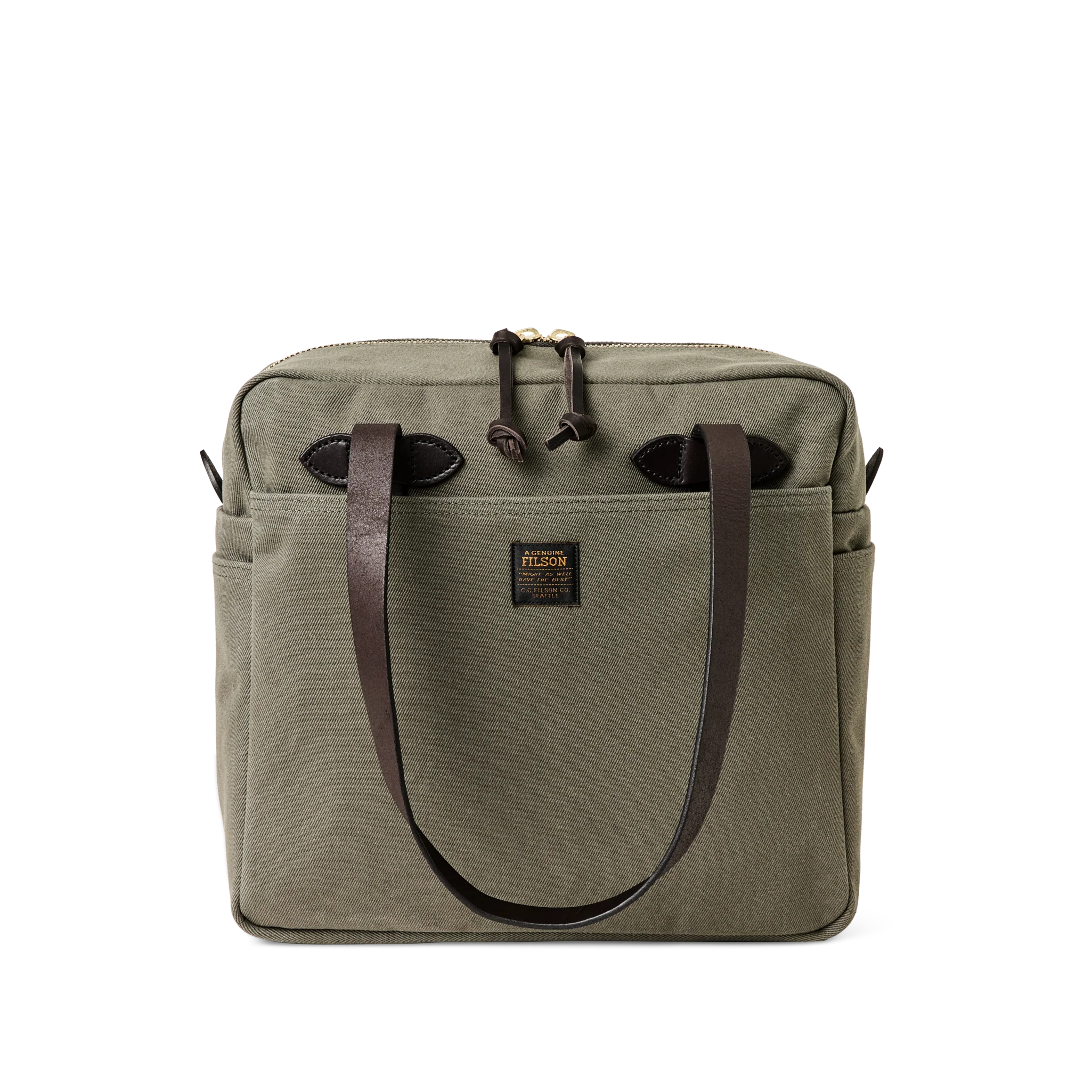 Rugged Twill Zipper Tote Bag - Otter Green