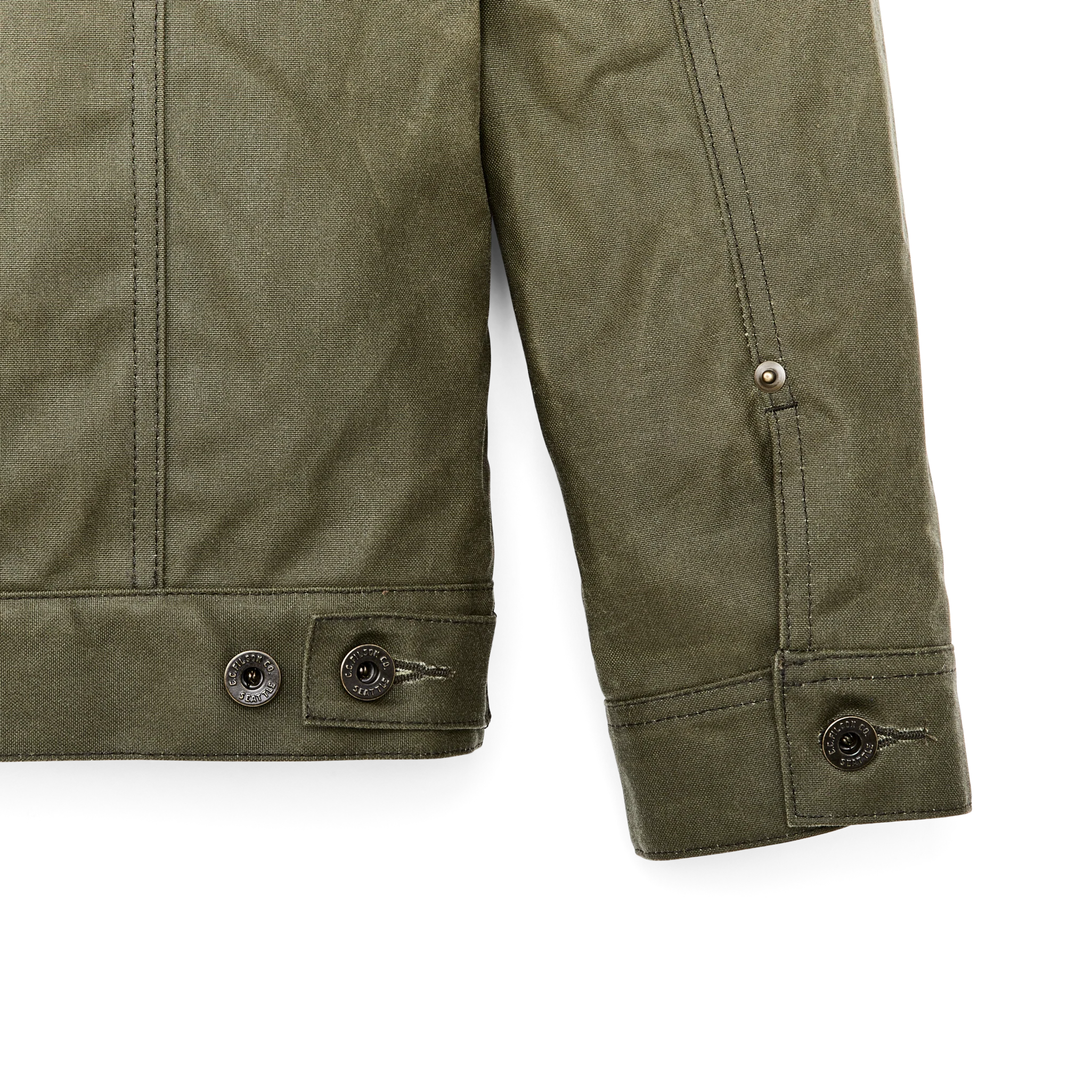 Tin Cloth Short Lined Cruiser Jacket - Military Green