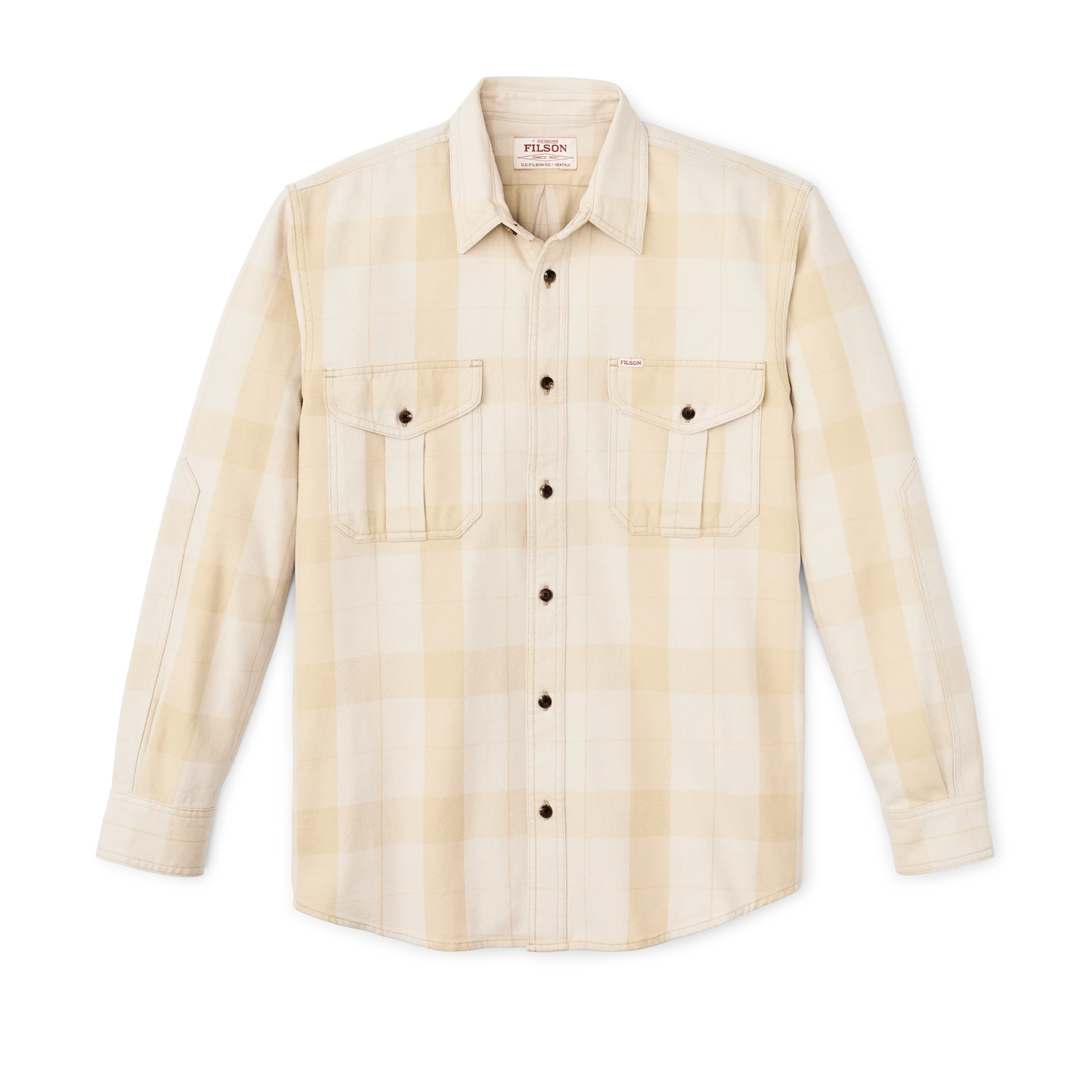 Vintage Wash Alaskan Guide Shirt - Light Gray / Khaki Plaid