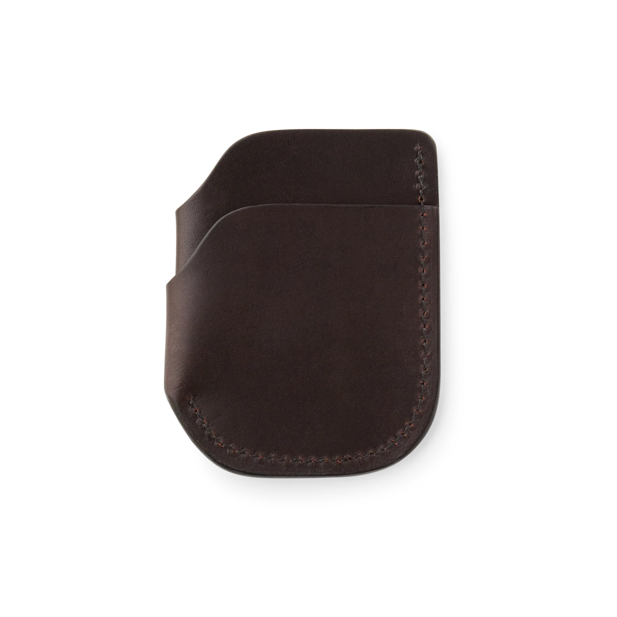 Bridle Leather Front Pocket Cash & Card Case - Brown Leather