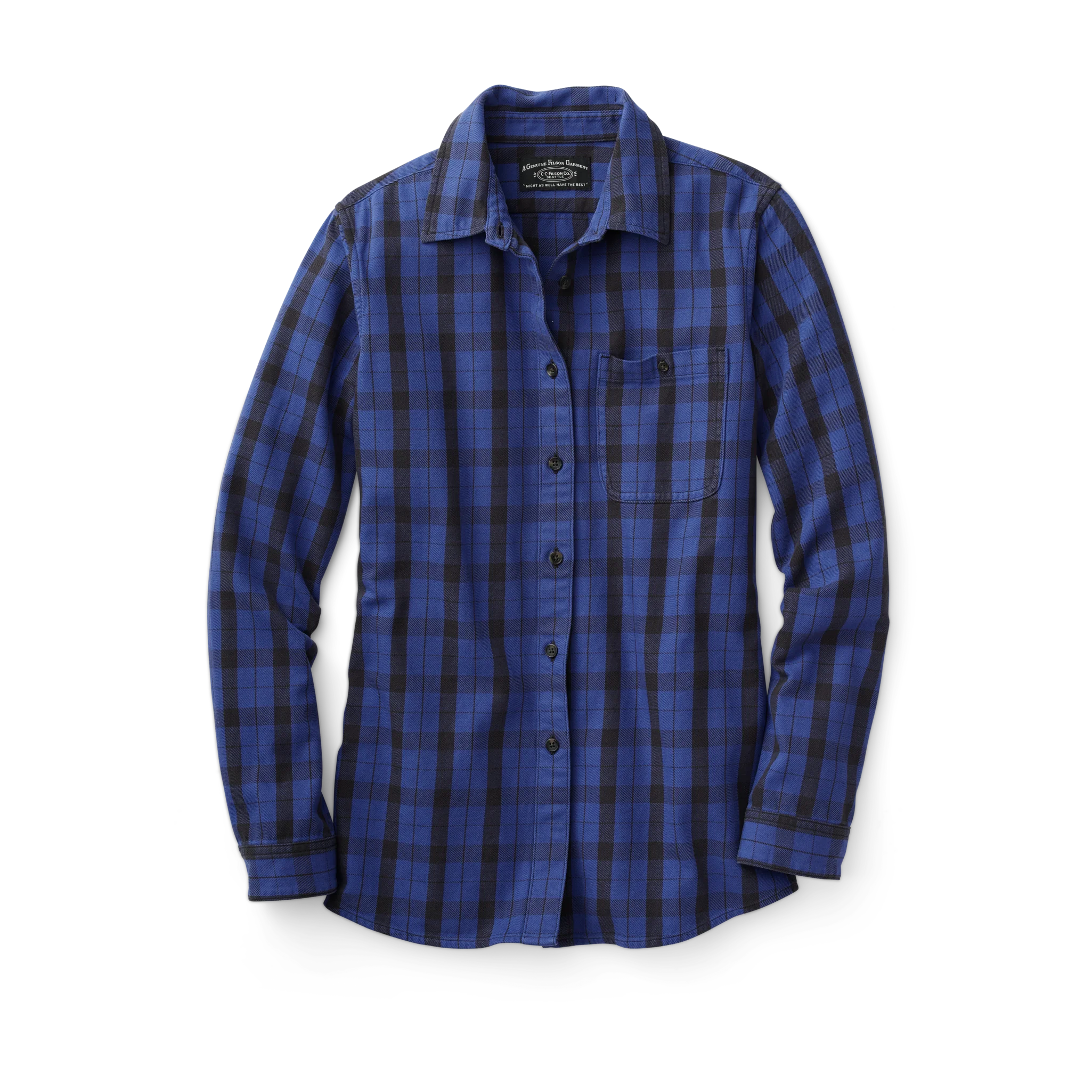 Women's Vintage Wash Alaskan Guide Shirt - Cobalt/black