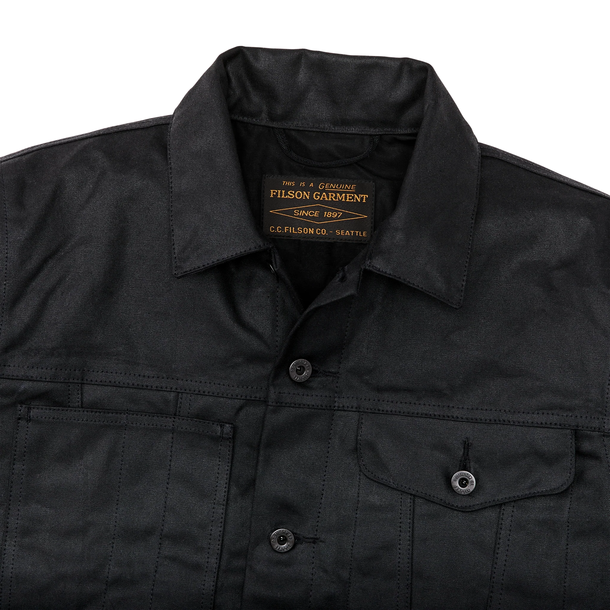 Tin Cloth Short Lined Cruiser Jacket - Black