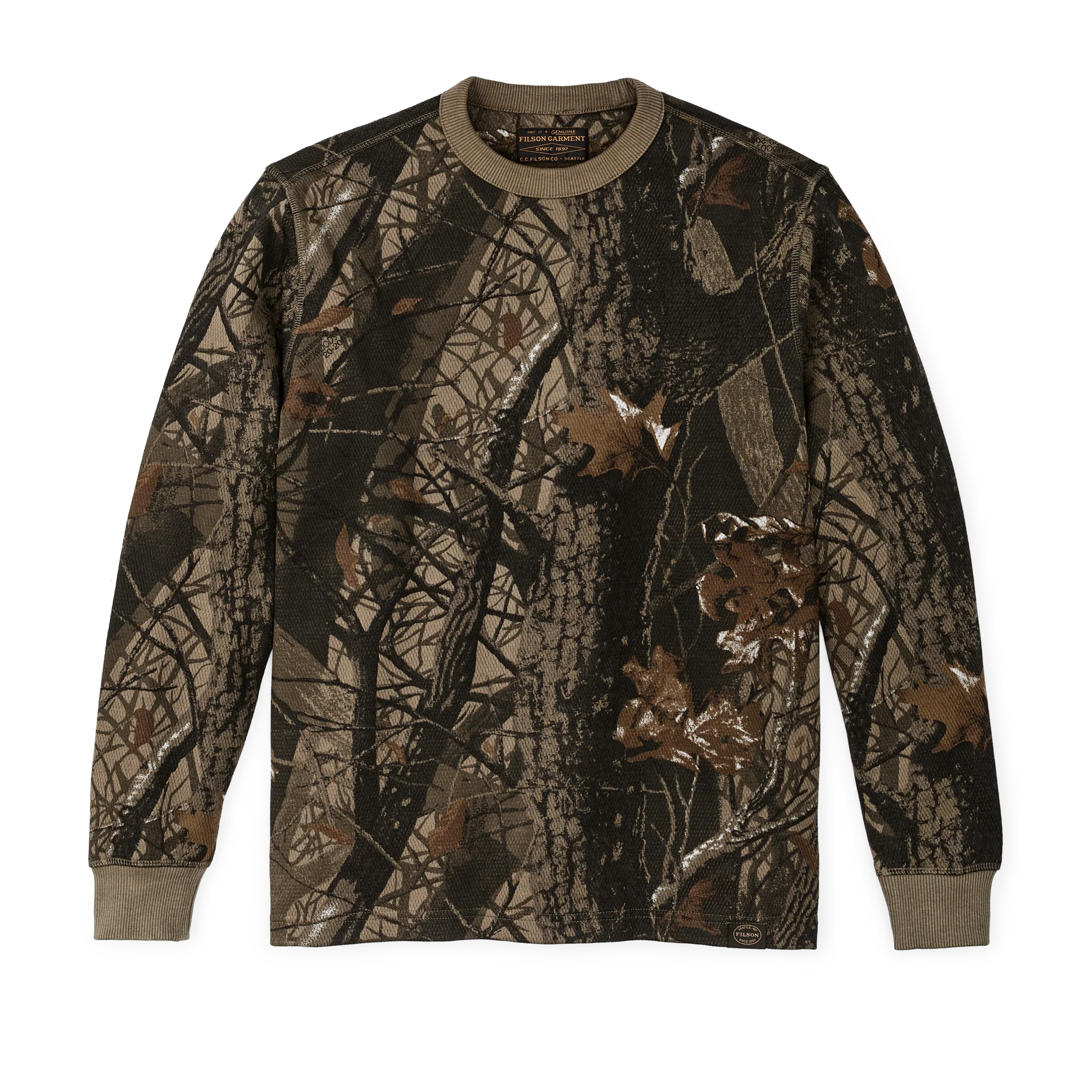 Waffle Knit Thermal Crewneck - Realtree Hardwoods Camo
