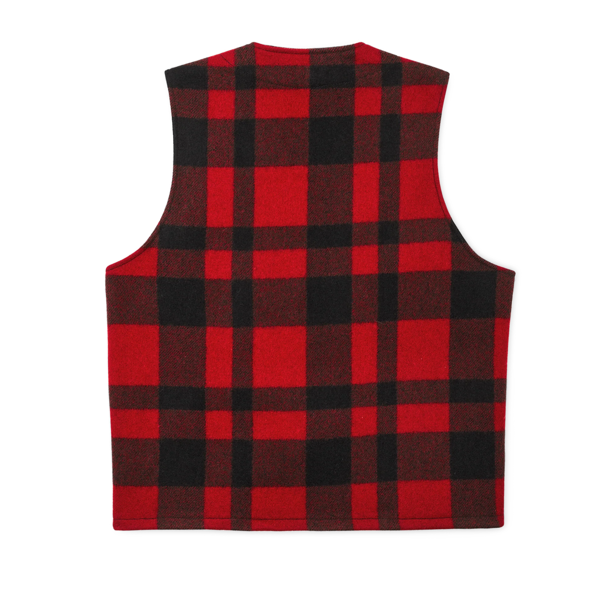 Mackinaw Wool Vest - Red/black Plaid