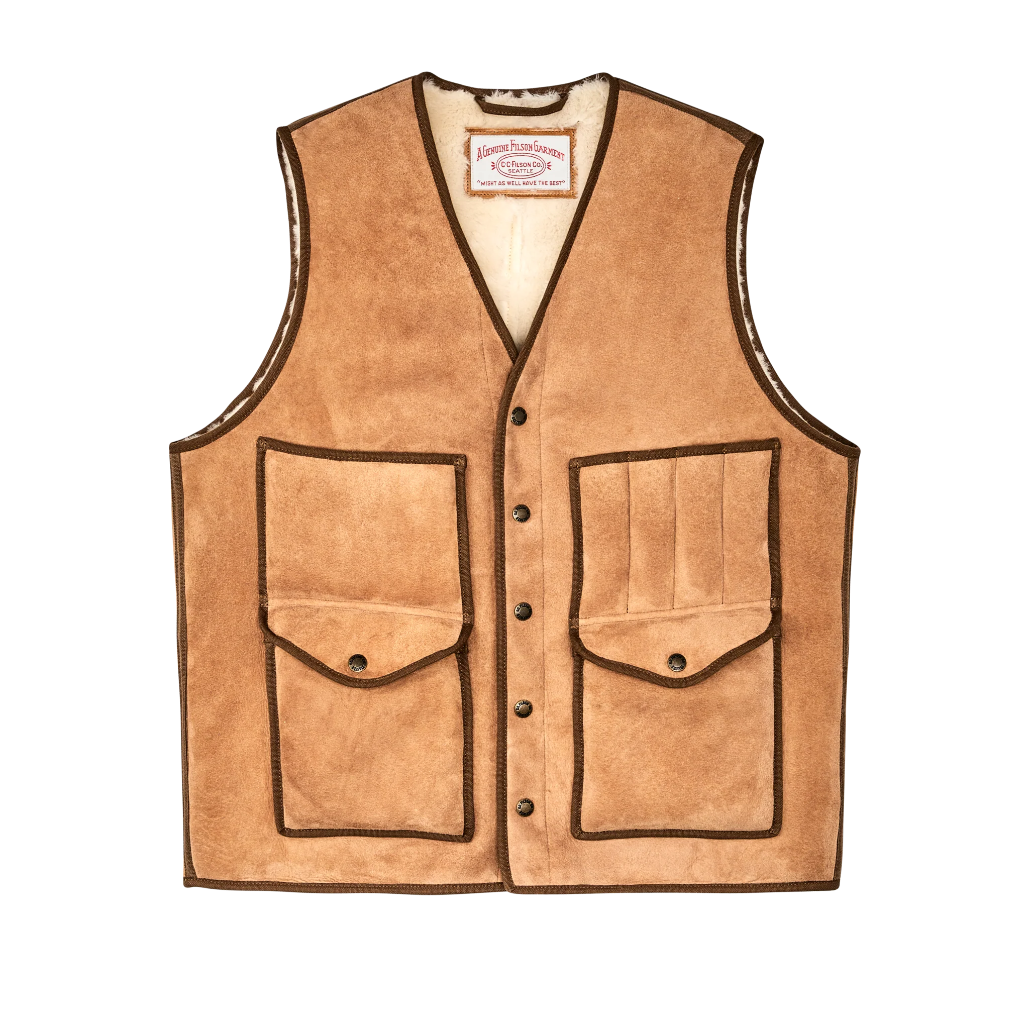 Shearling Cruiser Vest - Almond Beige
