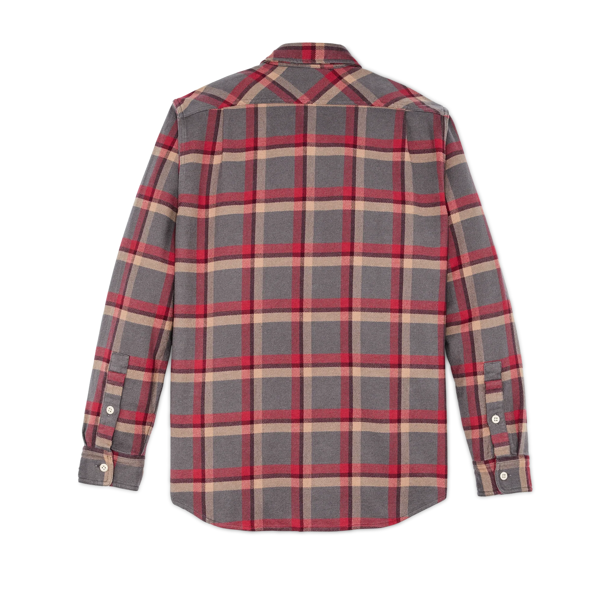 Vintage Flannel Work Shirt - Gray / Red / Multi Plaid