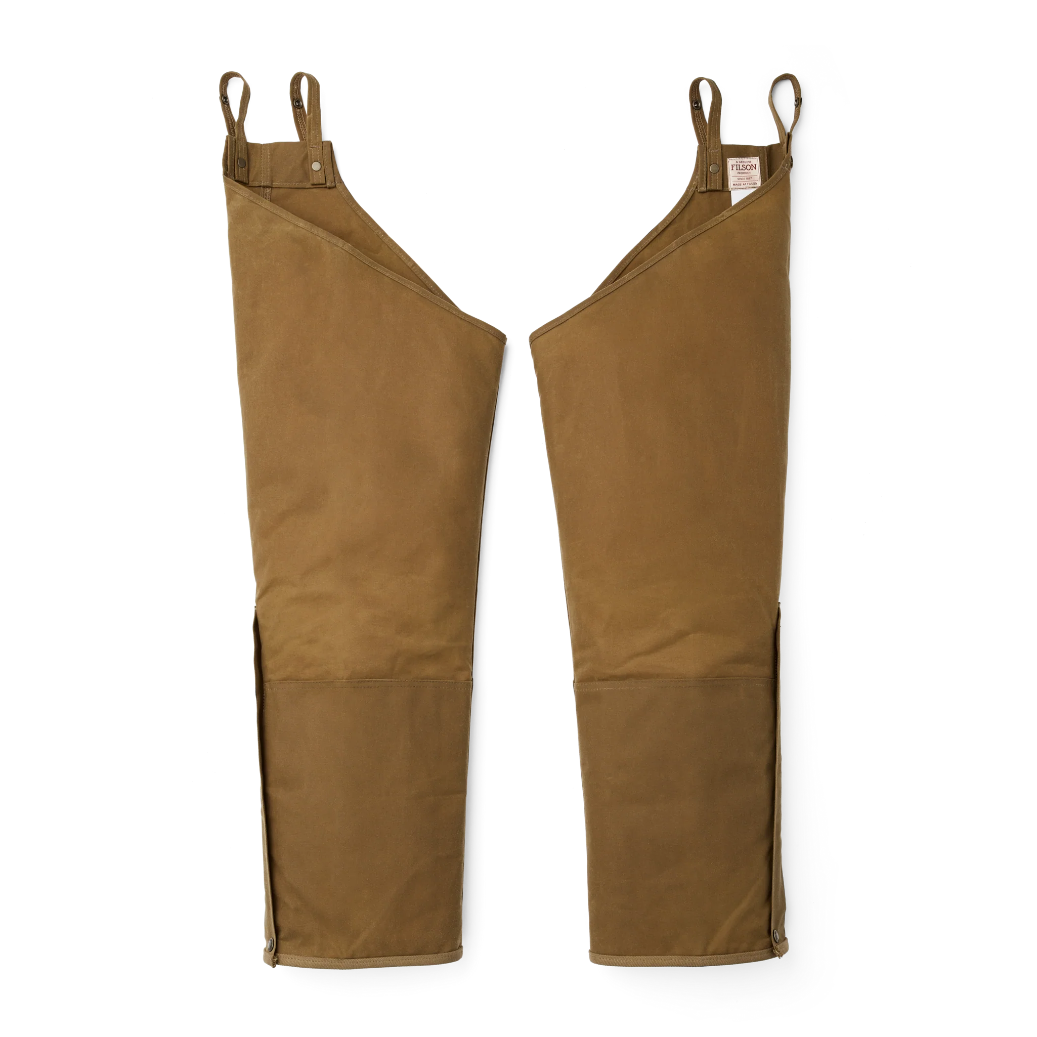 Double Tin Cloth Chaps With Zipper - Dark Tan