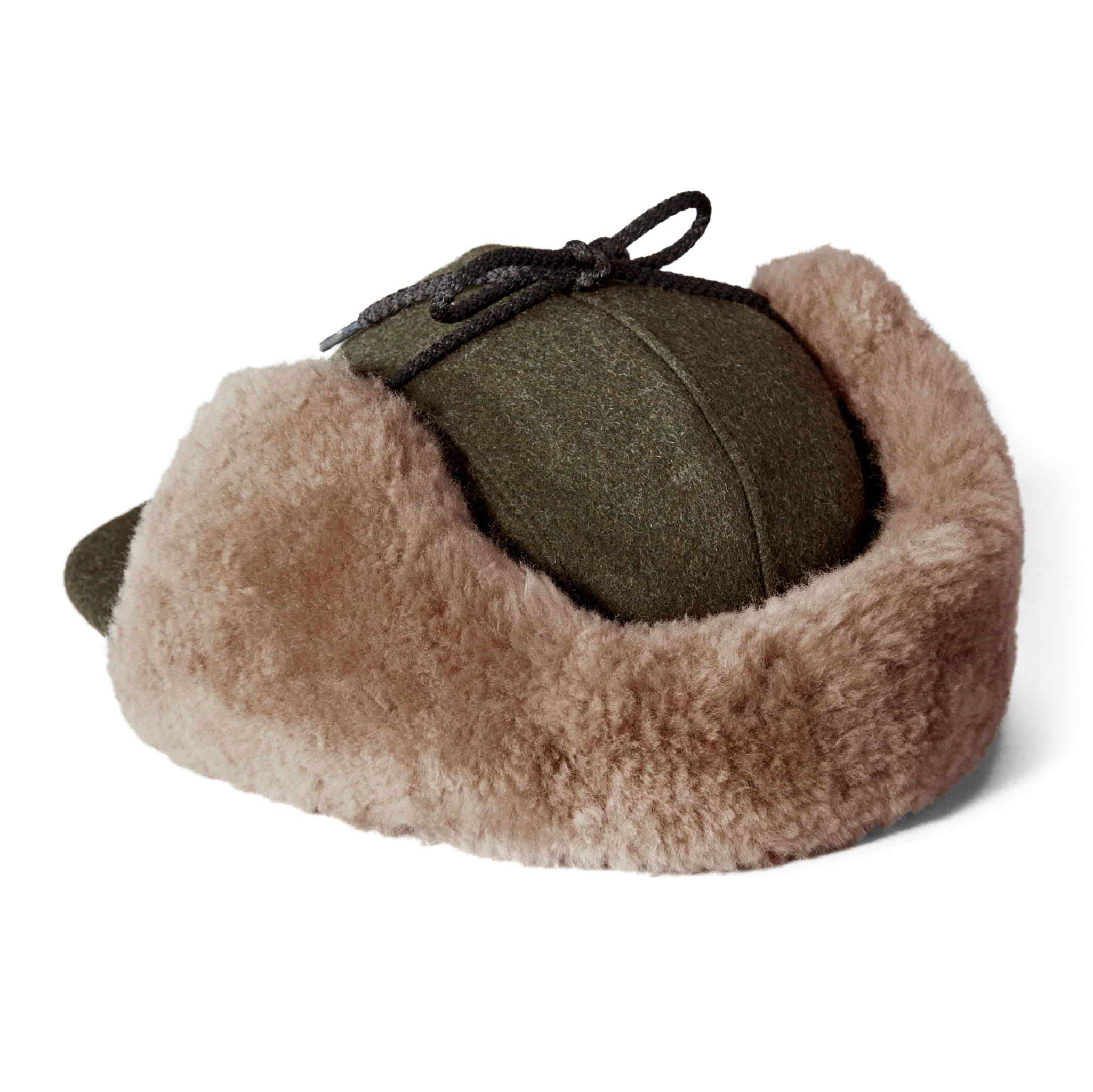 Double Mackinaw Wool Cap - Forest Green/acorn