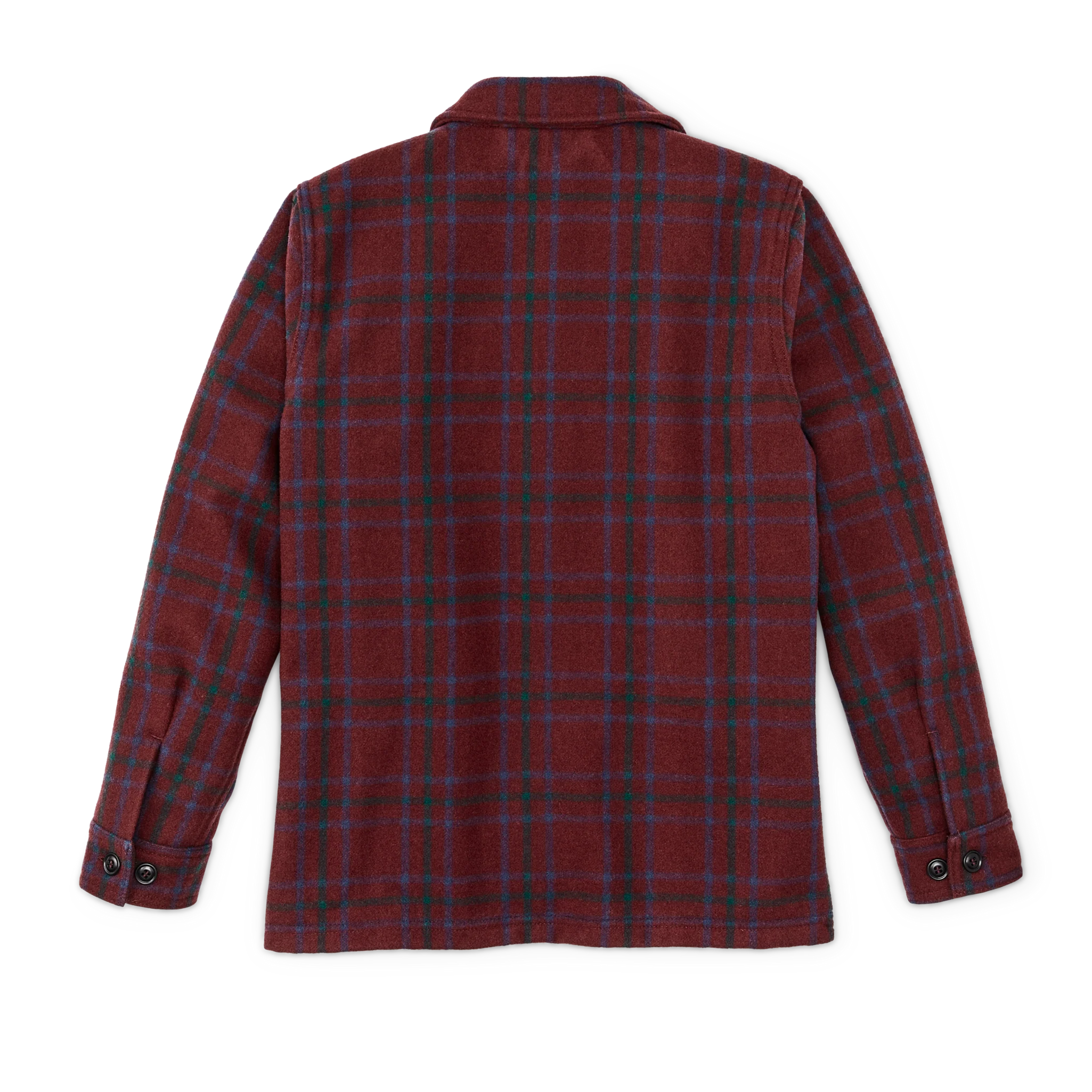 Women's Wool Jac-shirt - Deep Red Blue Green