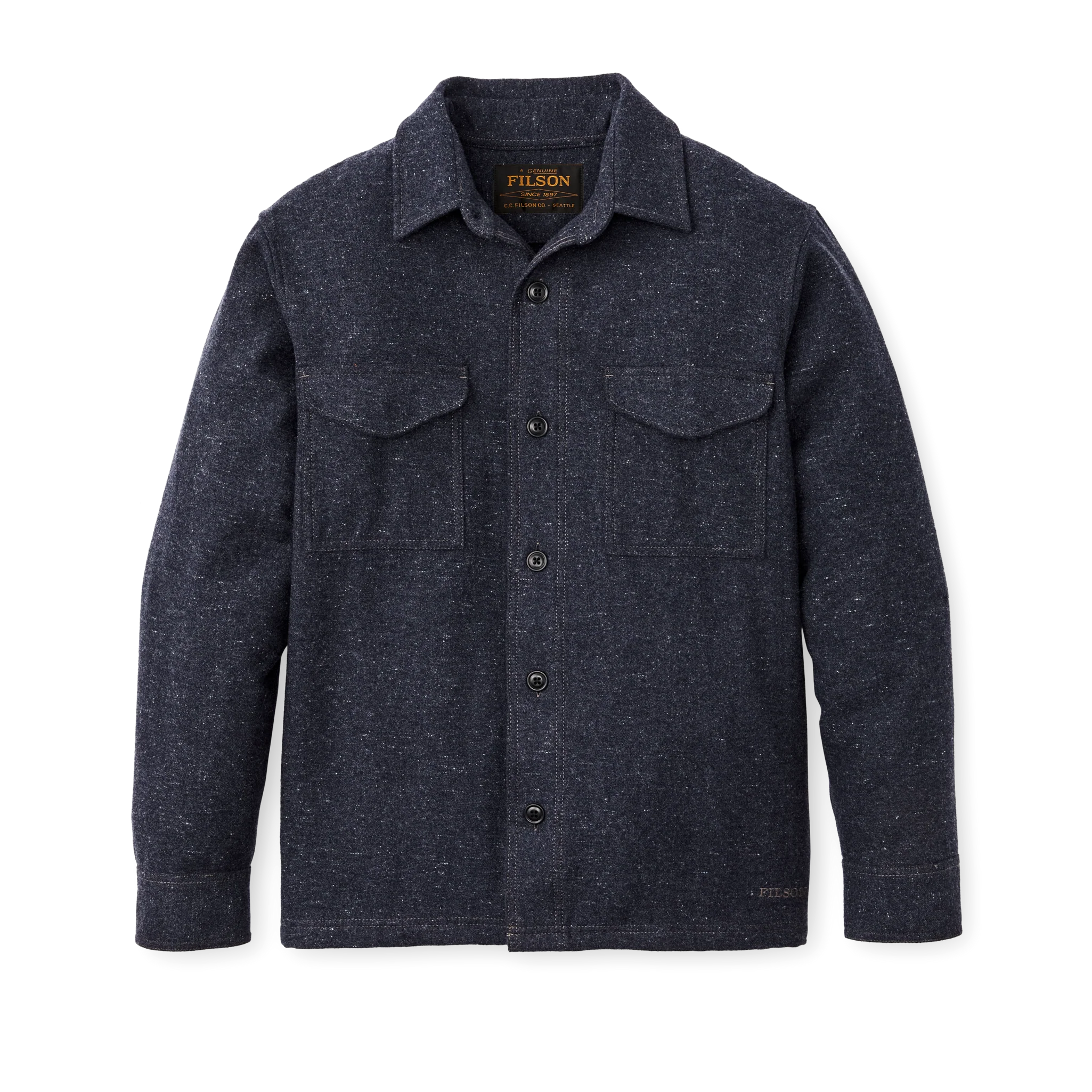 Heathered Wool Jac-shirt - Blue Heather