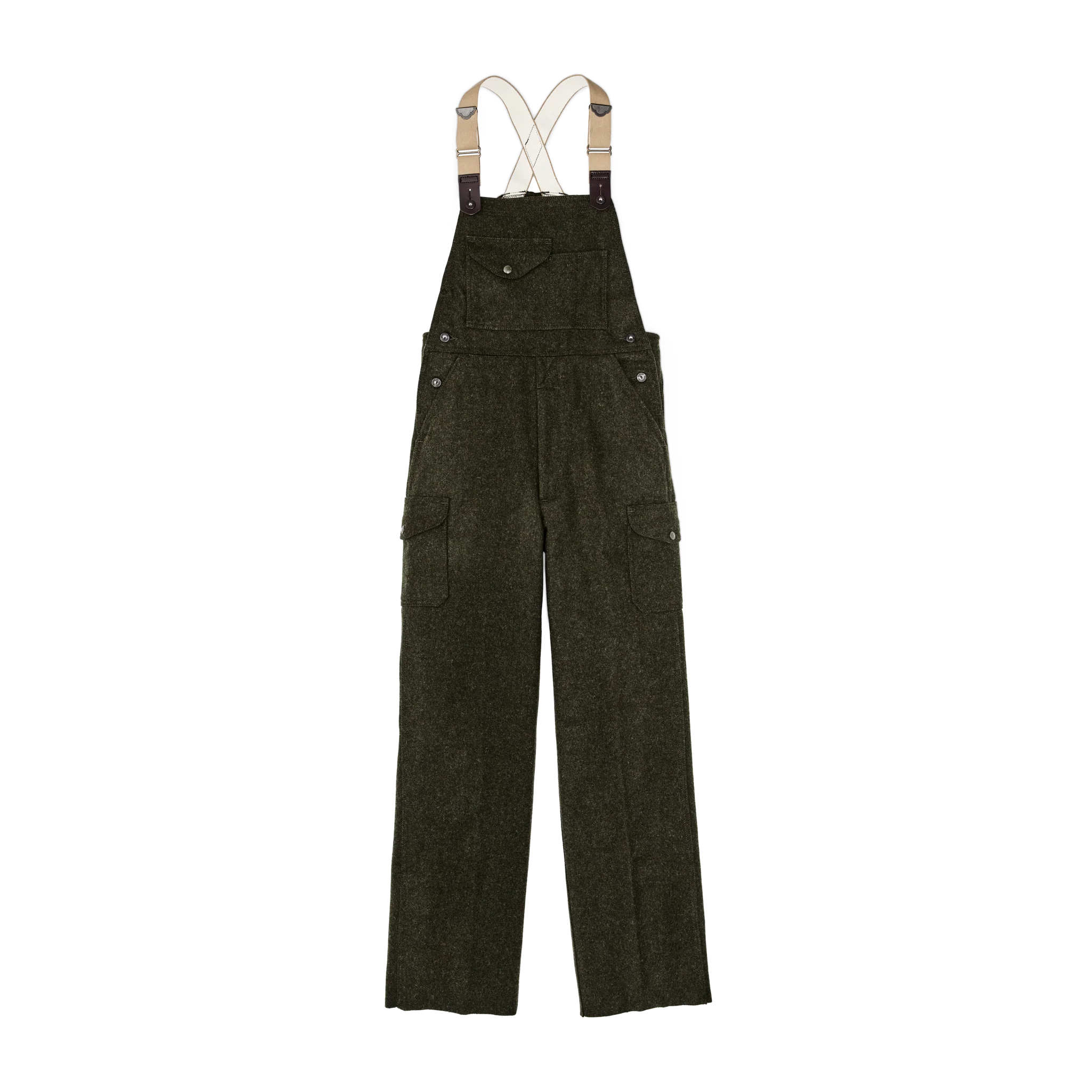 Mackinaw Wool Bibs - Forest Green