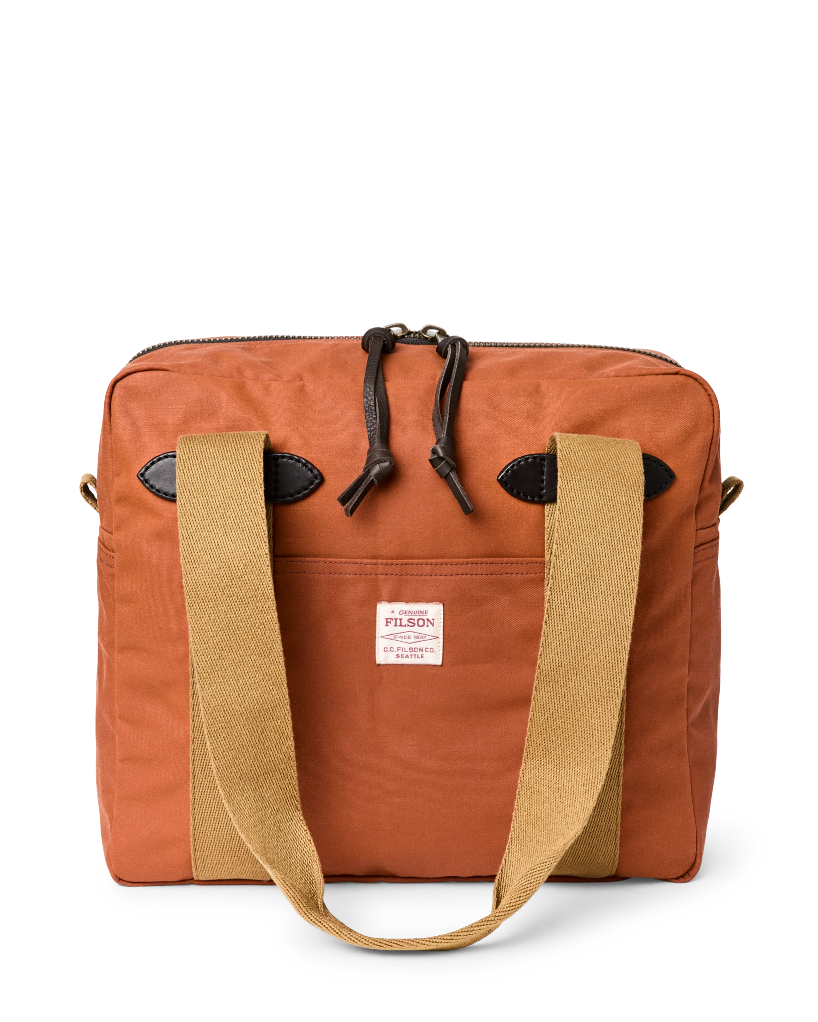 Tin Cloth Zipper Tote Bag - Rust