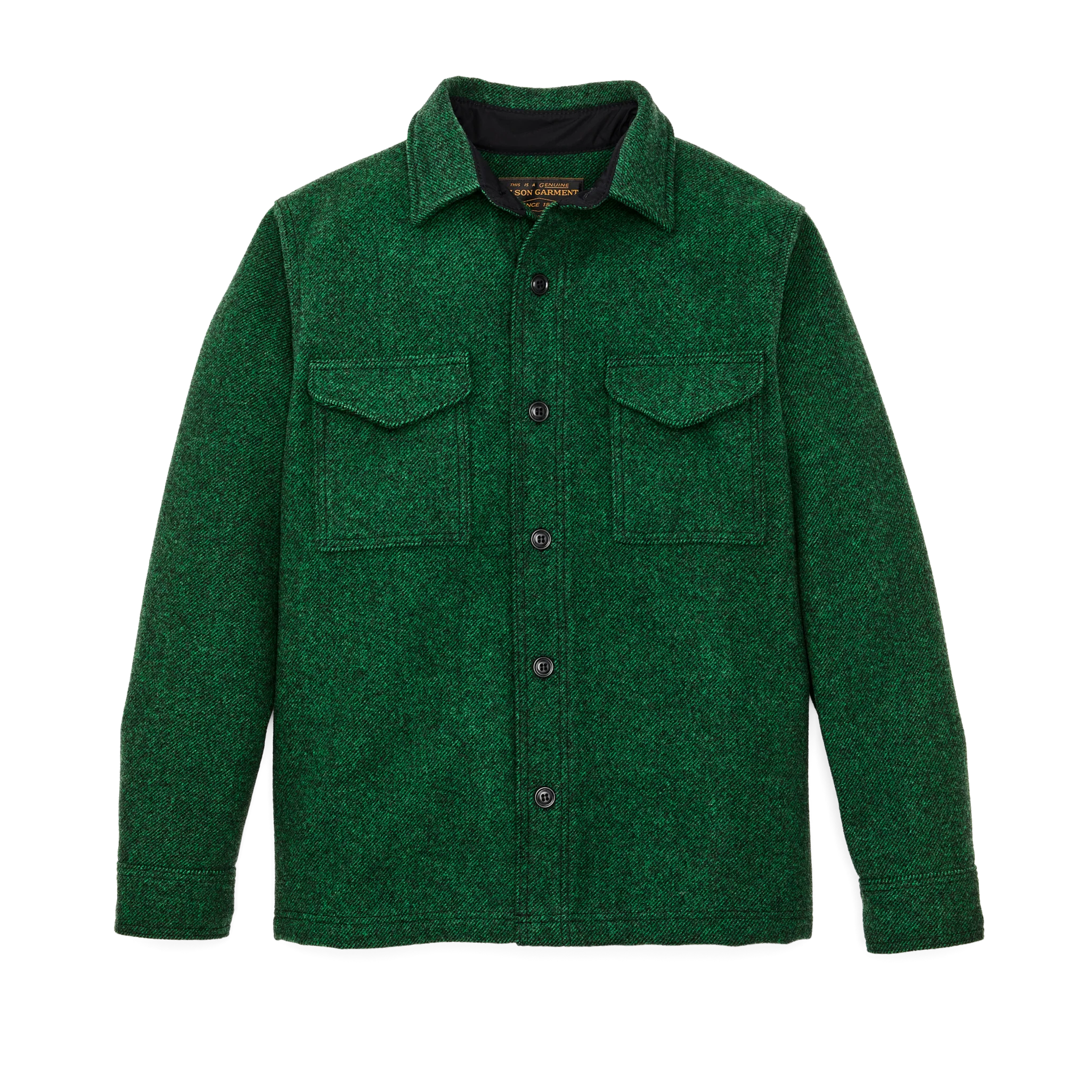 Mackinaw Wool Jac-shirt - Kelly Green / Black Twill