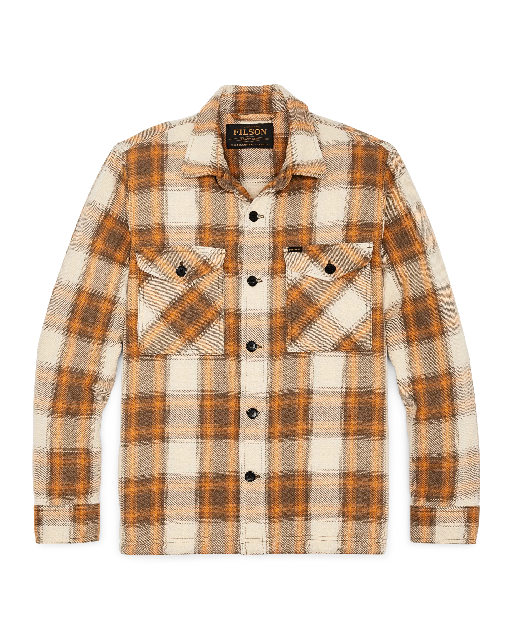 Deer Island Jac-shirt - Orange / Brown Shadow Plaid