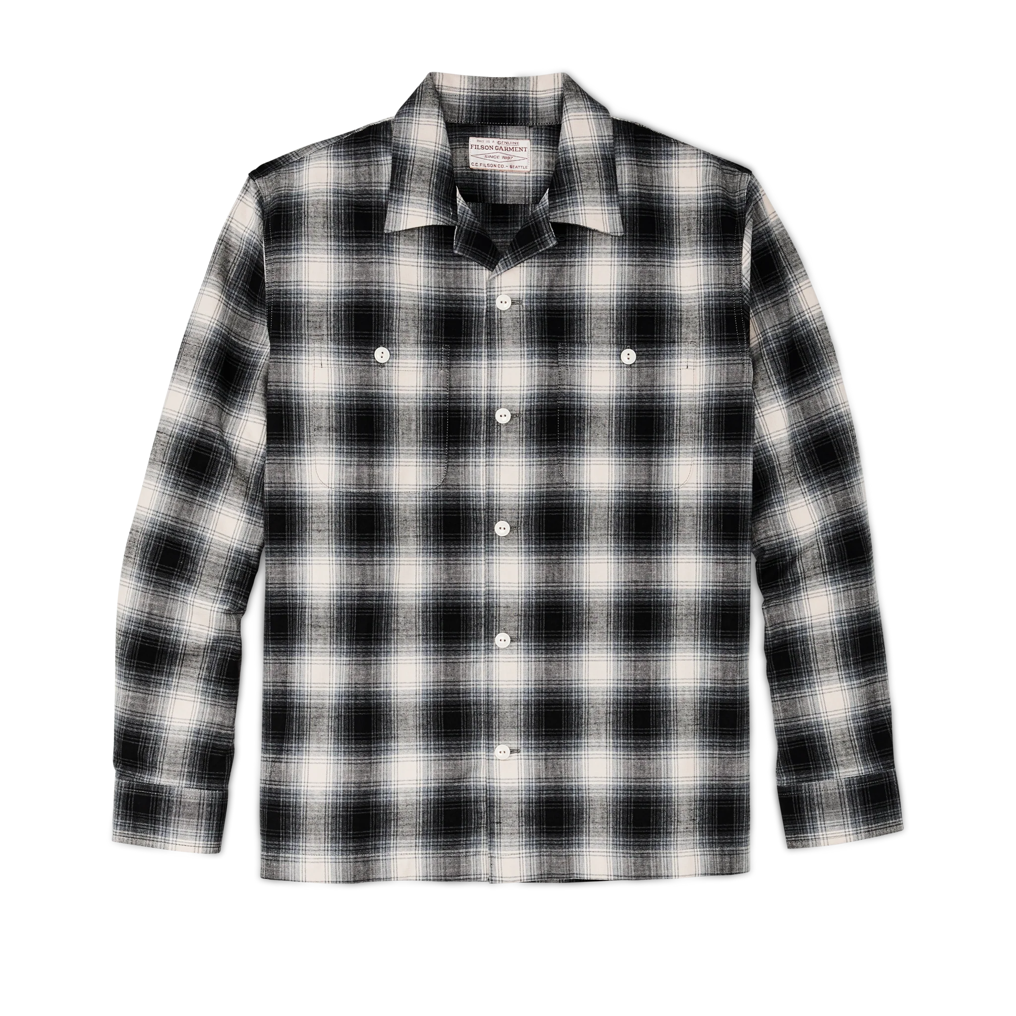 Elk Heights Camp Shirt - Black / Gray Shadow Plaid