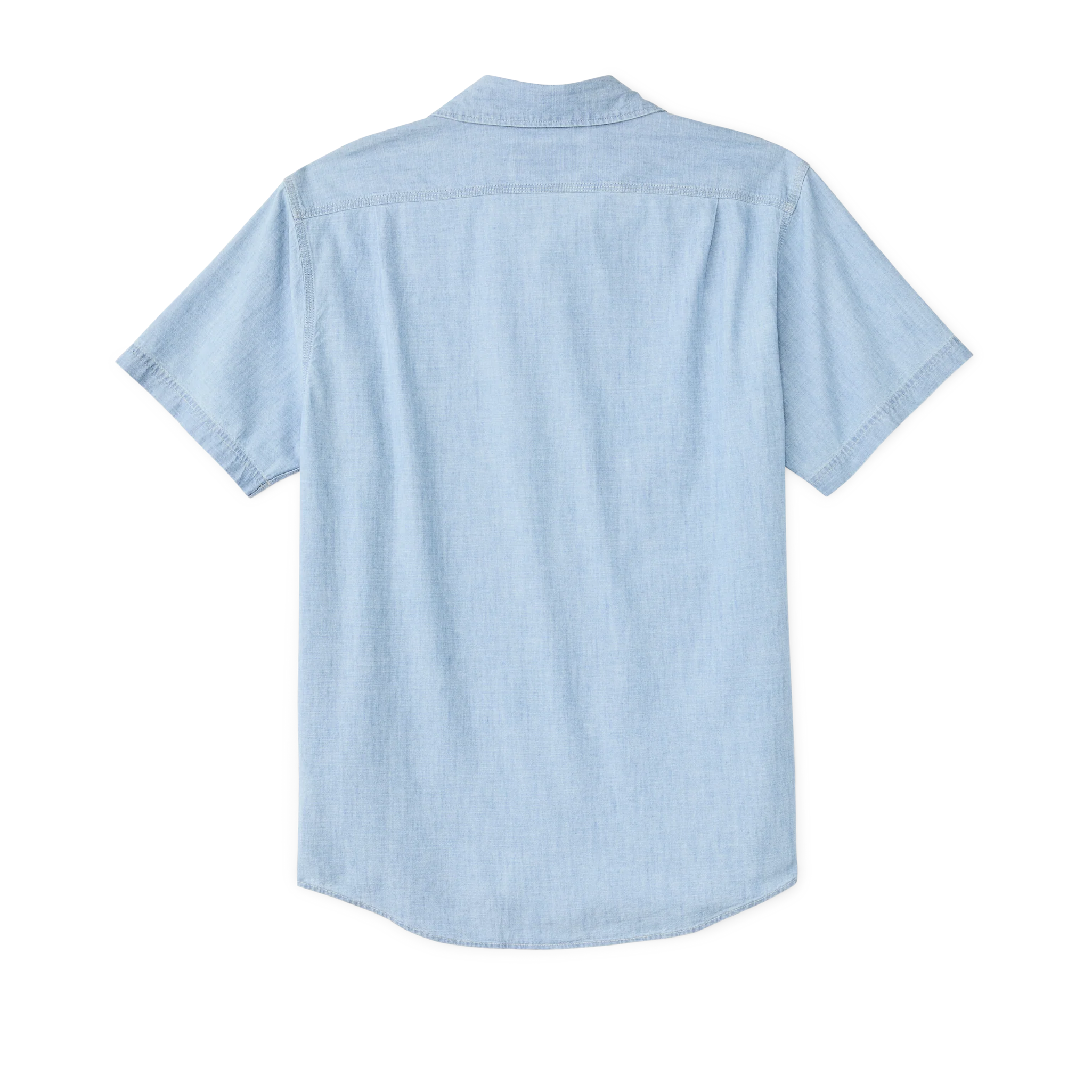 Short Sleeve Chambray Shirt - Light Indigo Chambray