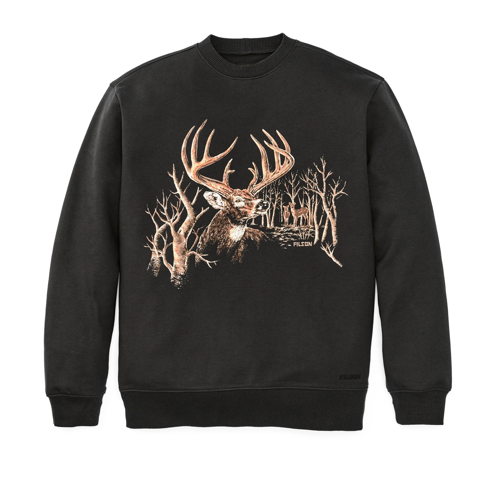 Prospector Graphic Crewneck Sweatshirt - Faded Black / Deer Woods