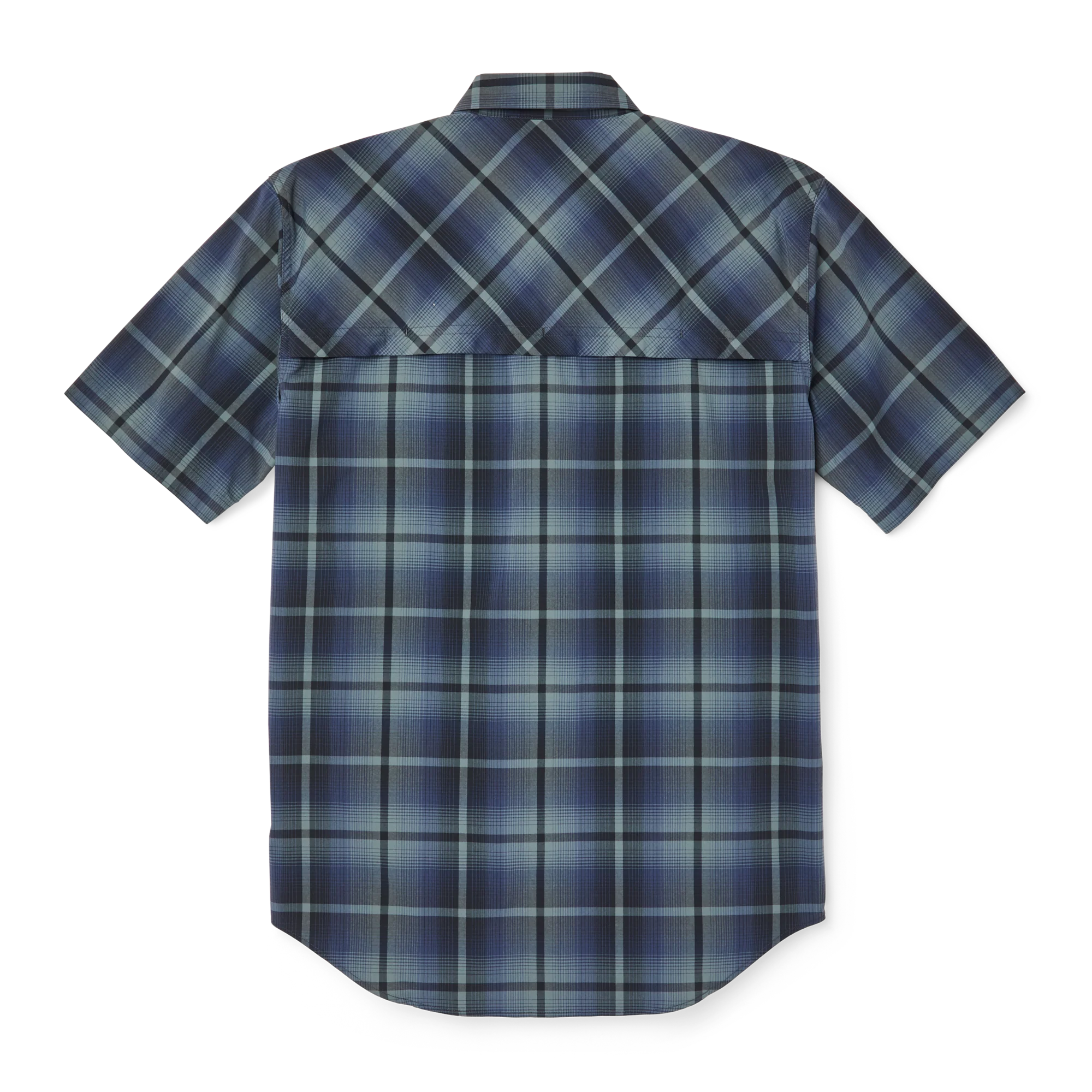 Twin Lakes Short Sleeve Sport Shirt - Navy/grey Plaid