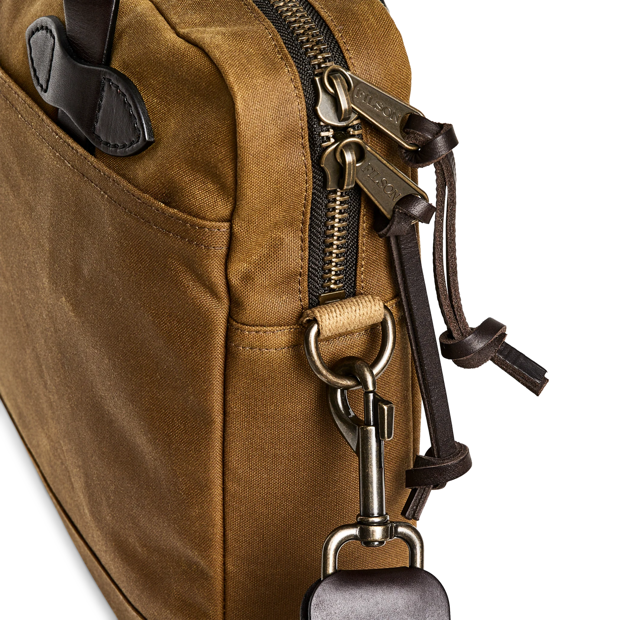 Tin Cloth Compact Briefcase - Dark Tan