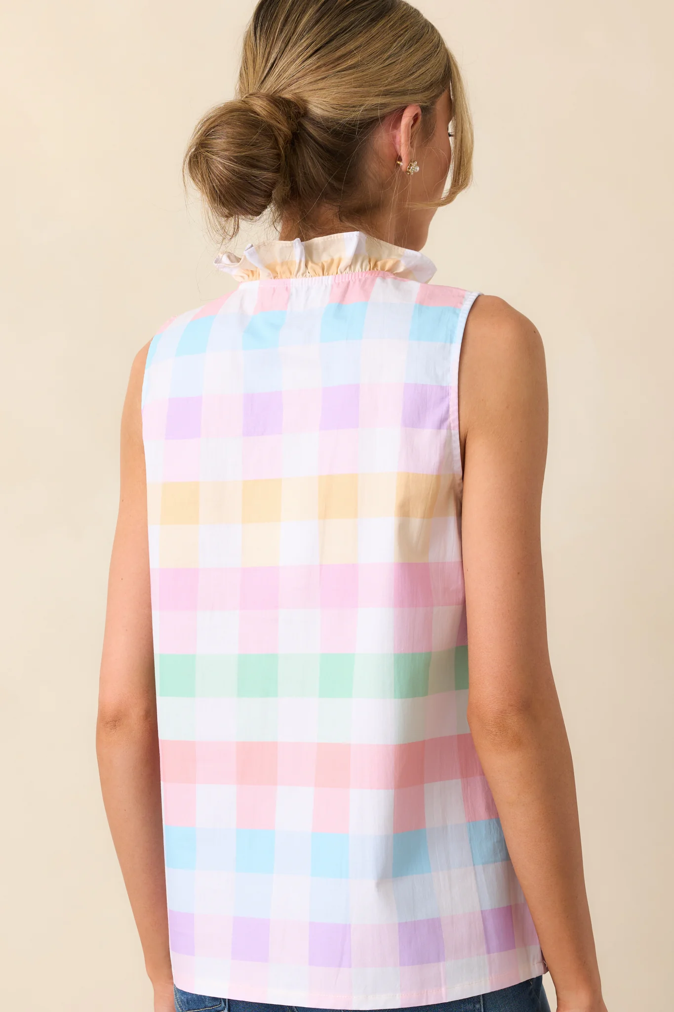 Tennyson Easter Soiree Plaid Sleeveless Cotton Top