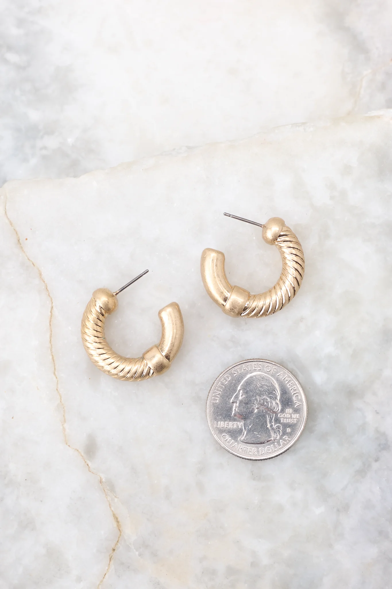 Stay Tuned Worn Gold Hoop Earrings