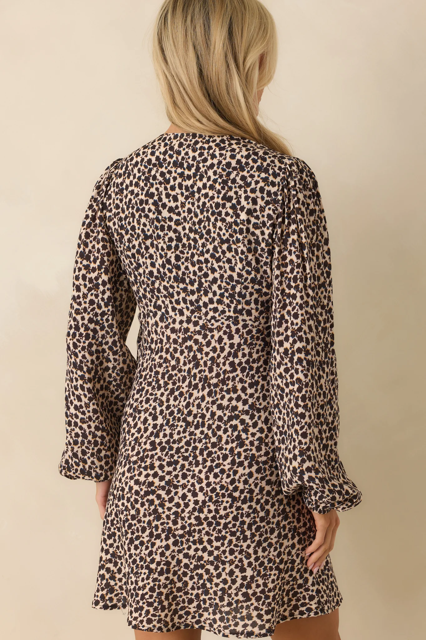 MINKPINK Black Floral Print Elka Long Sleeve Mini Dress