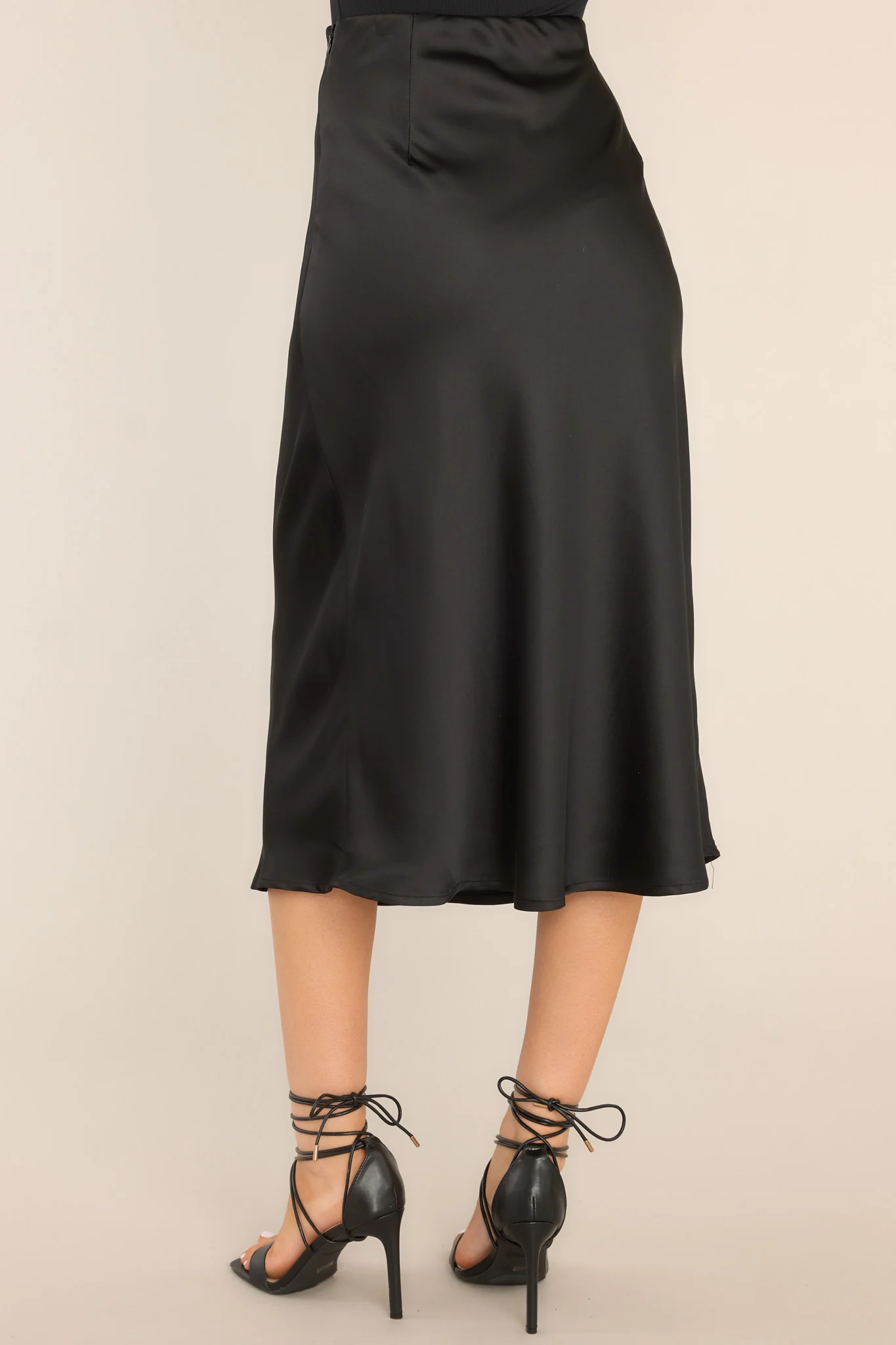 Strings Attached Black Midi Skirt
