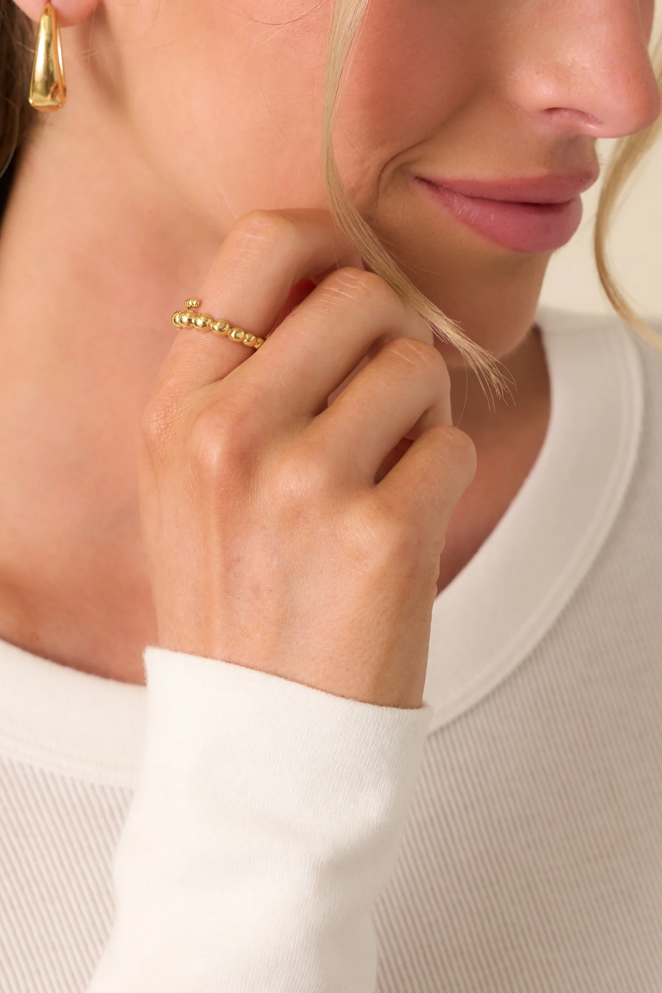 Let Me Think On It Textured Gold Wrap Ring