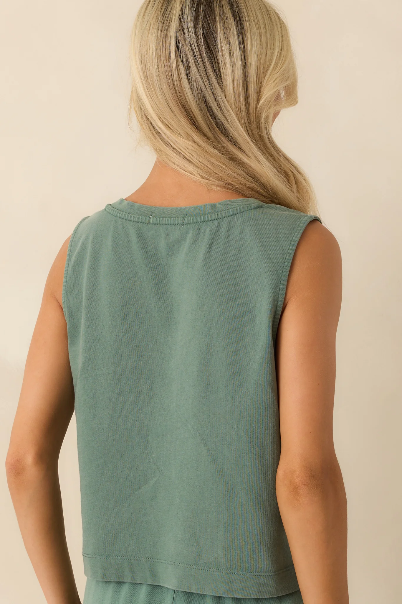 Z Supply Hunter Green Sloane V-Neck Cotton Jersey Top