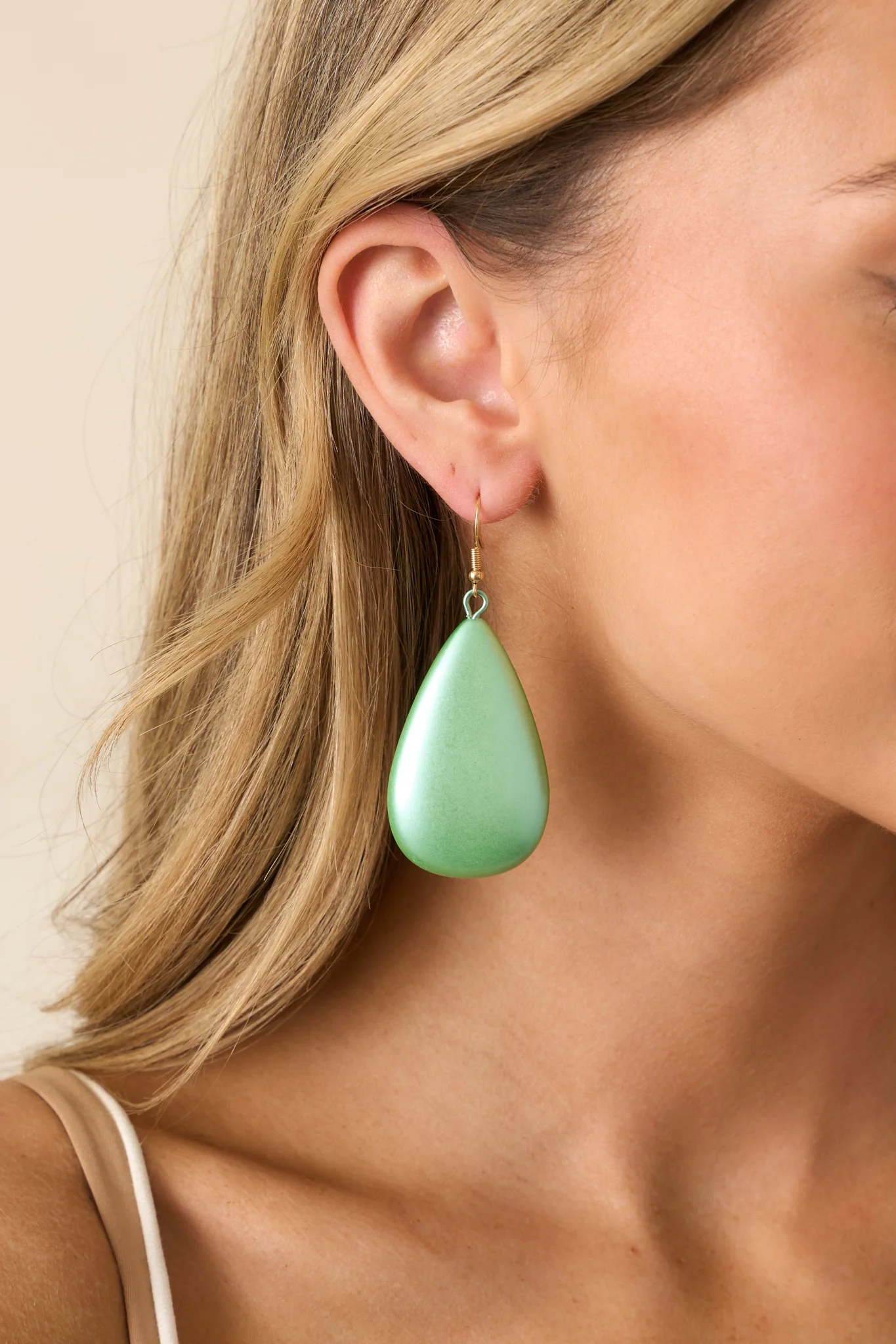 Pure Joy Mint Oval Drop Earrings