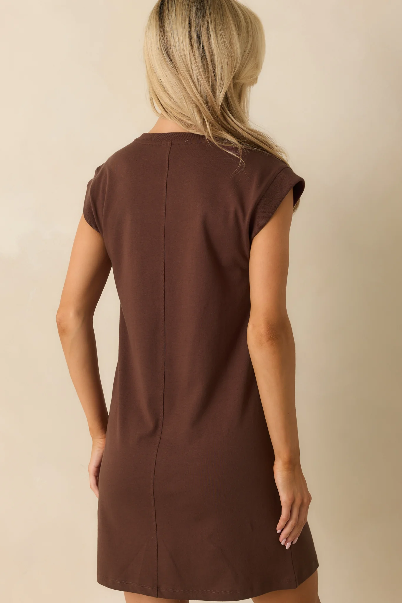 Z Supply Brown Cotton Routine Shift Mini Dress
