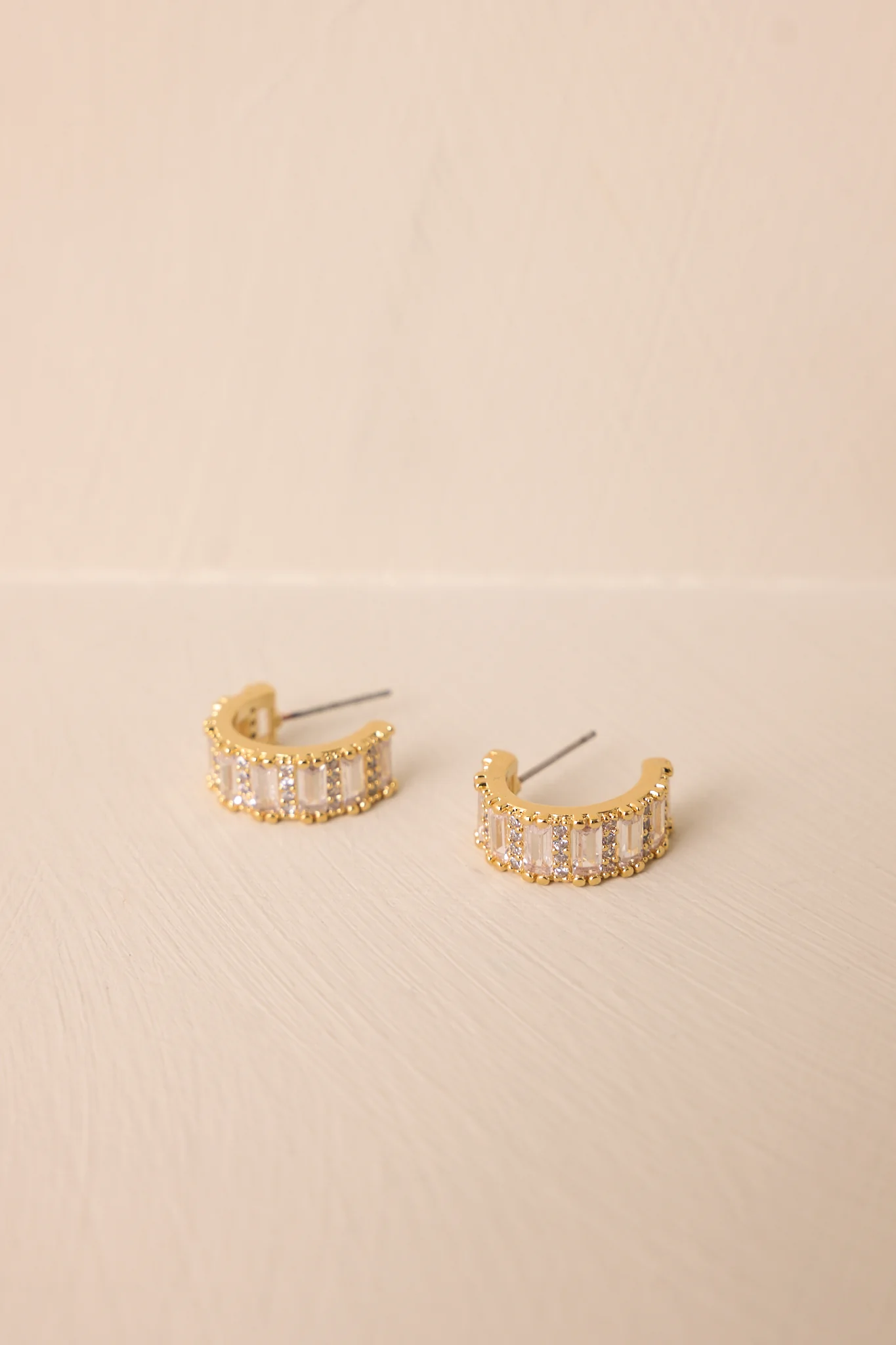 All My Heart Gold Pavè Rhinestone Hoop Earrings