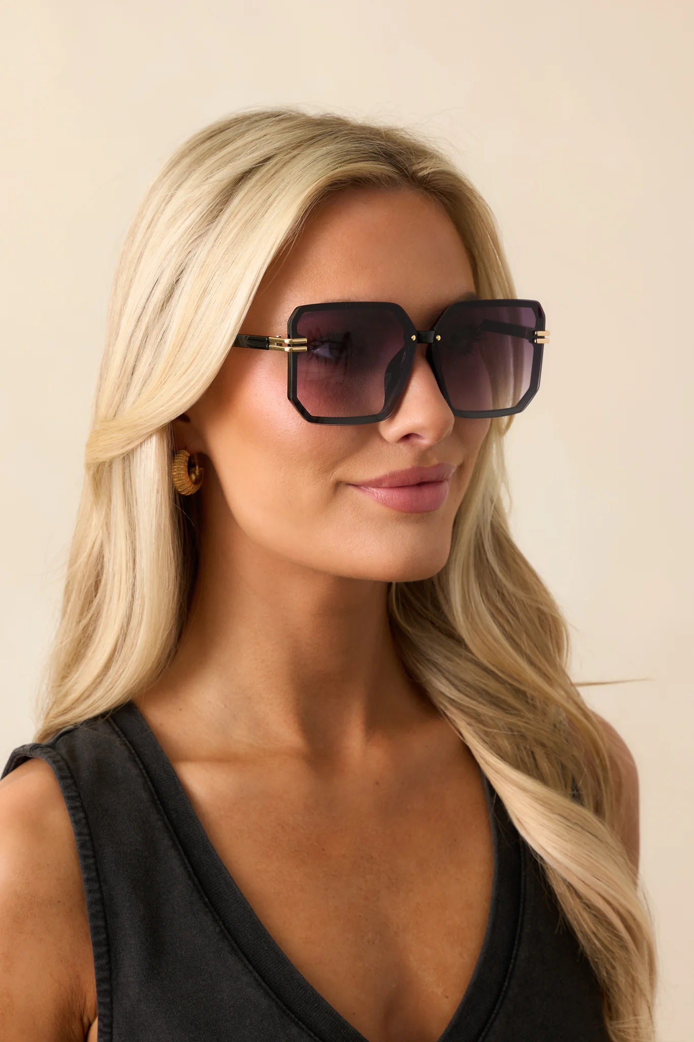 Glistening Lights Purple Square Sunglasses