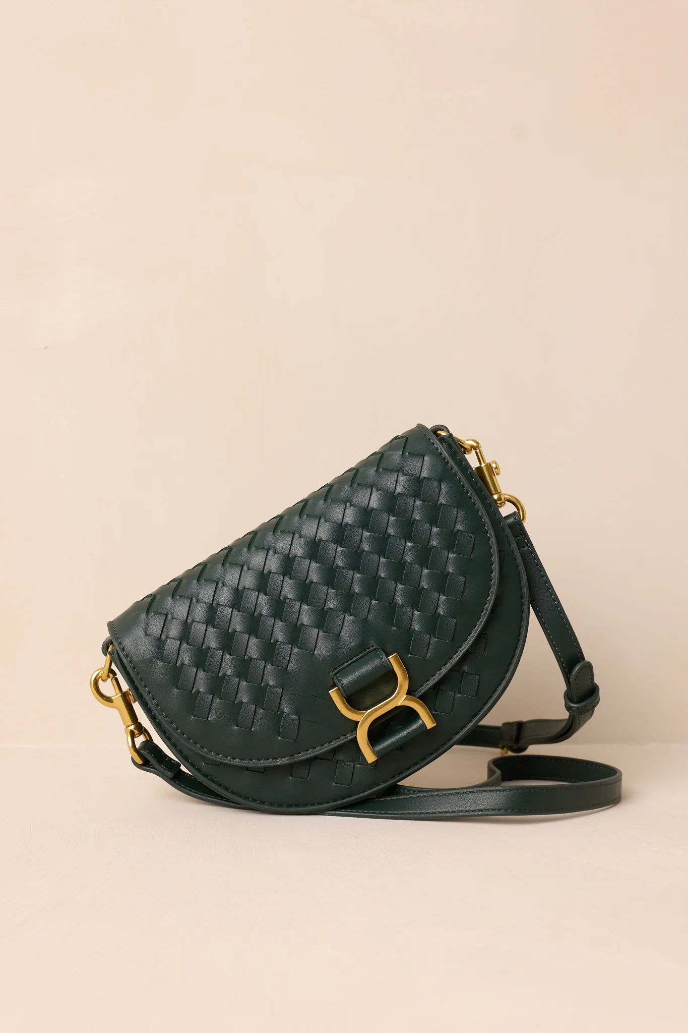 Tempest’s Call Forest Green Woven Faux Leather Handbag