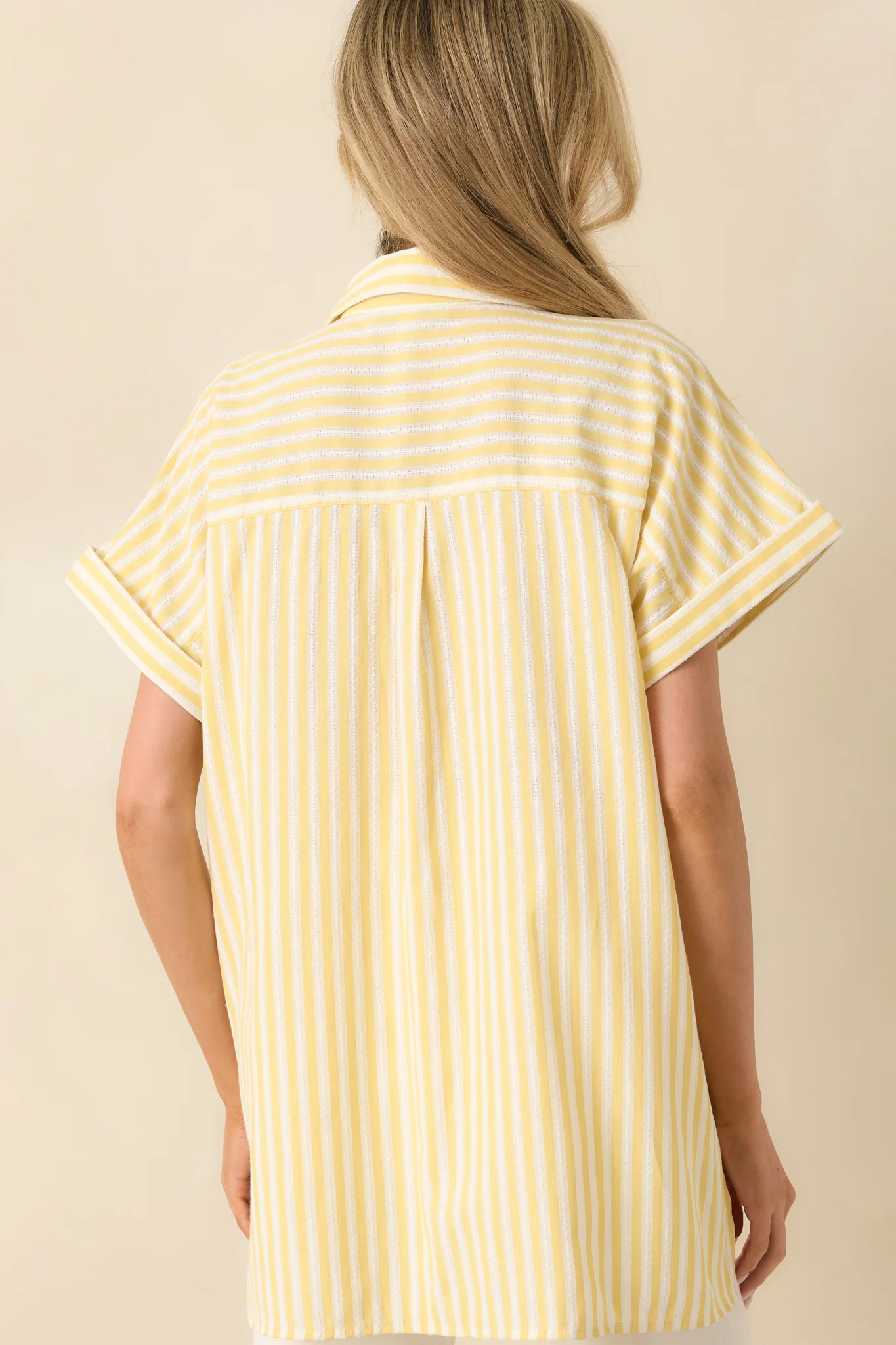Prosperina Brooke Lemonade Yellow Stripe Cotton Top