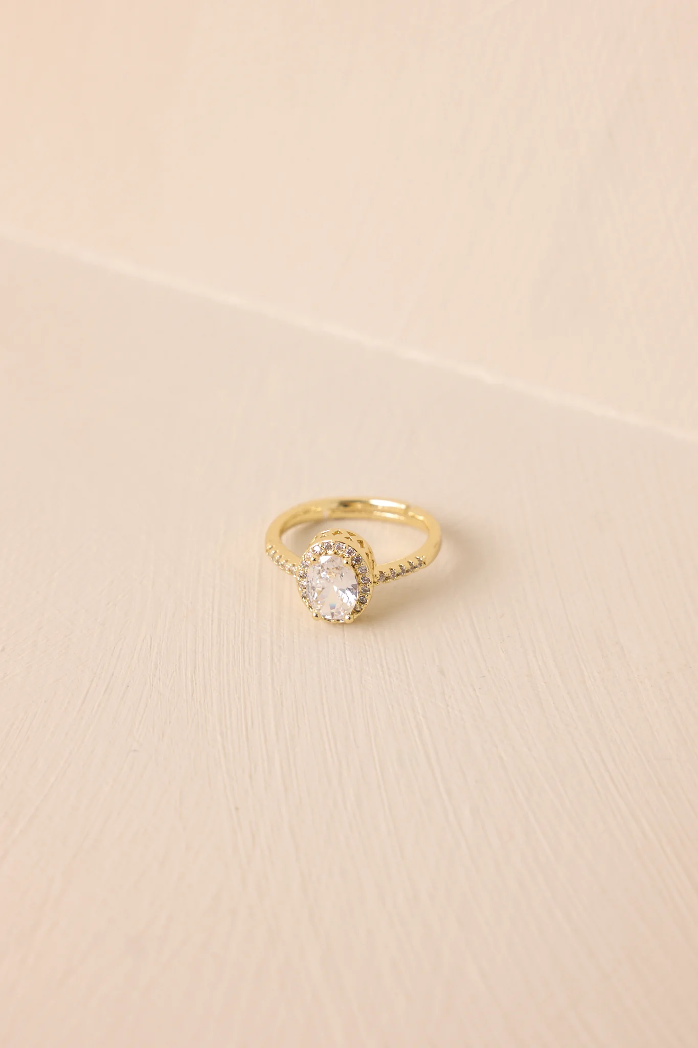 Daylight Shine Gold & Rhinestone Statement Ring