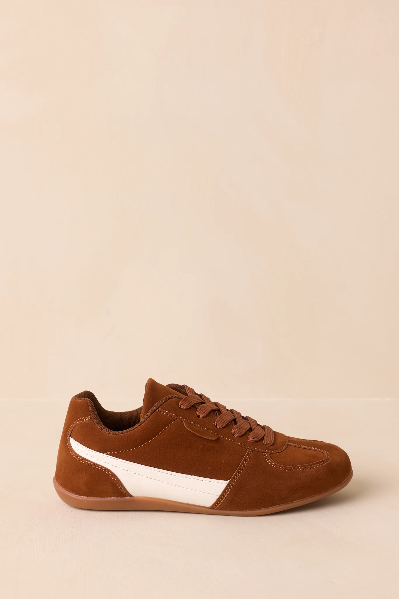 Never Missed A Step Brown Faux Suede Sneakers